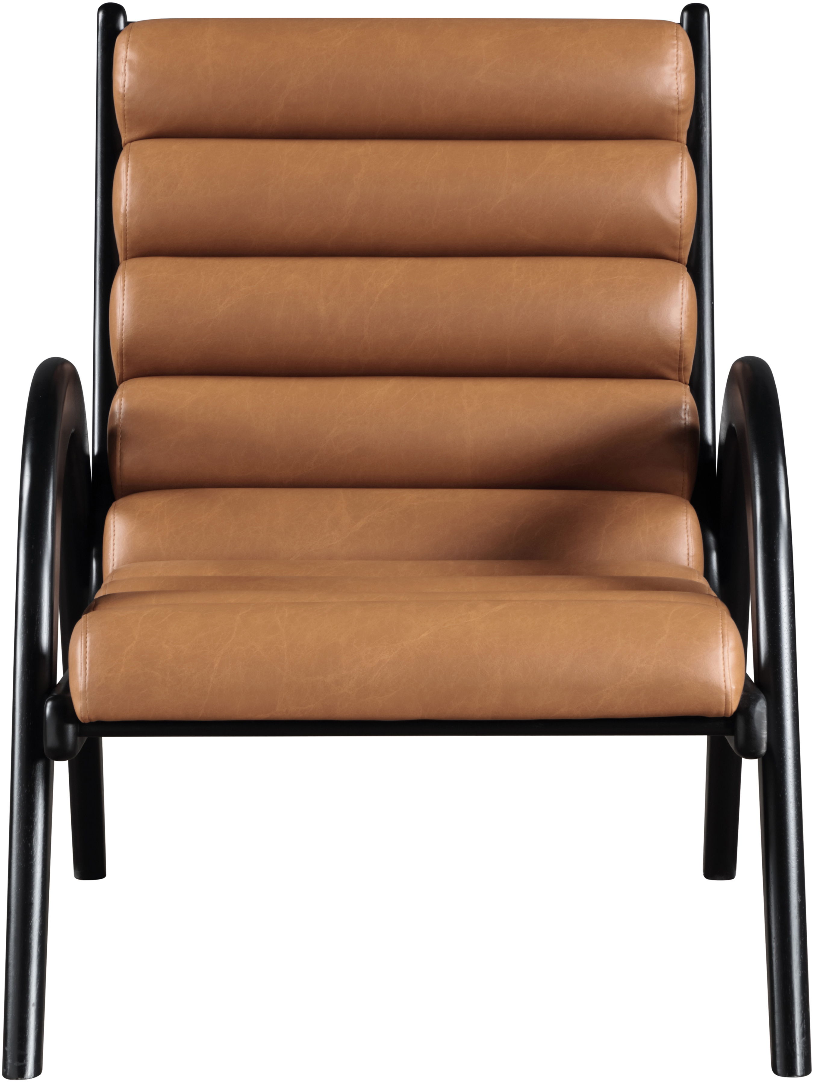Randal - Vegan Leather Upholstered Accent Chair - Cognac