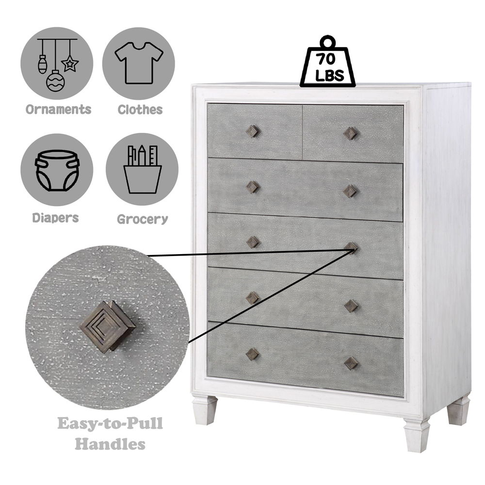 Katia - Chest - Rustic Gray & Weathered White, white, view 5