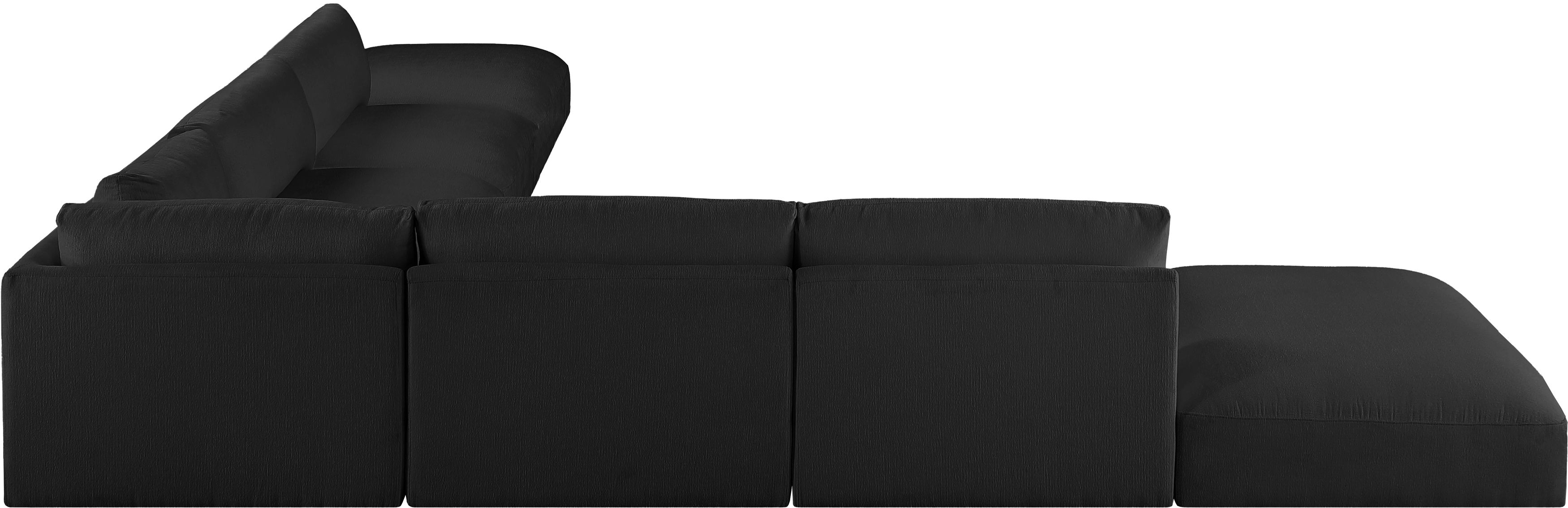 Ease - 7 Piece Modular Corner Sectional - Black