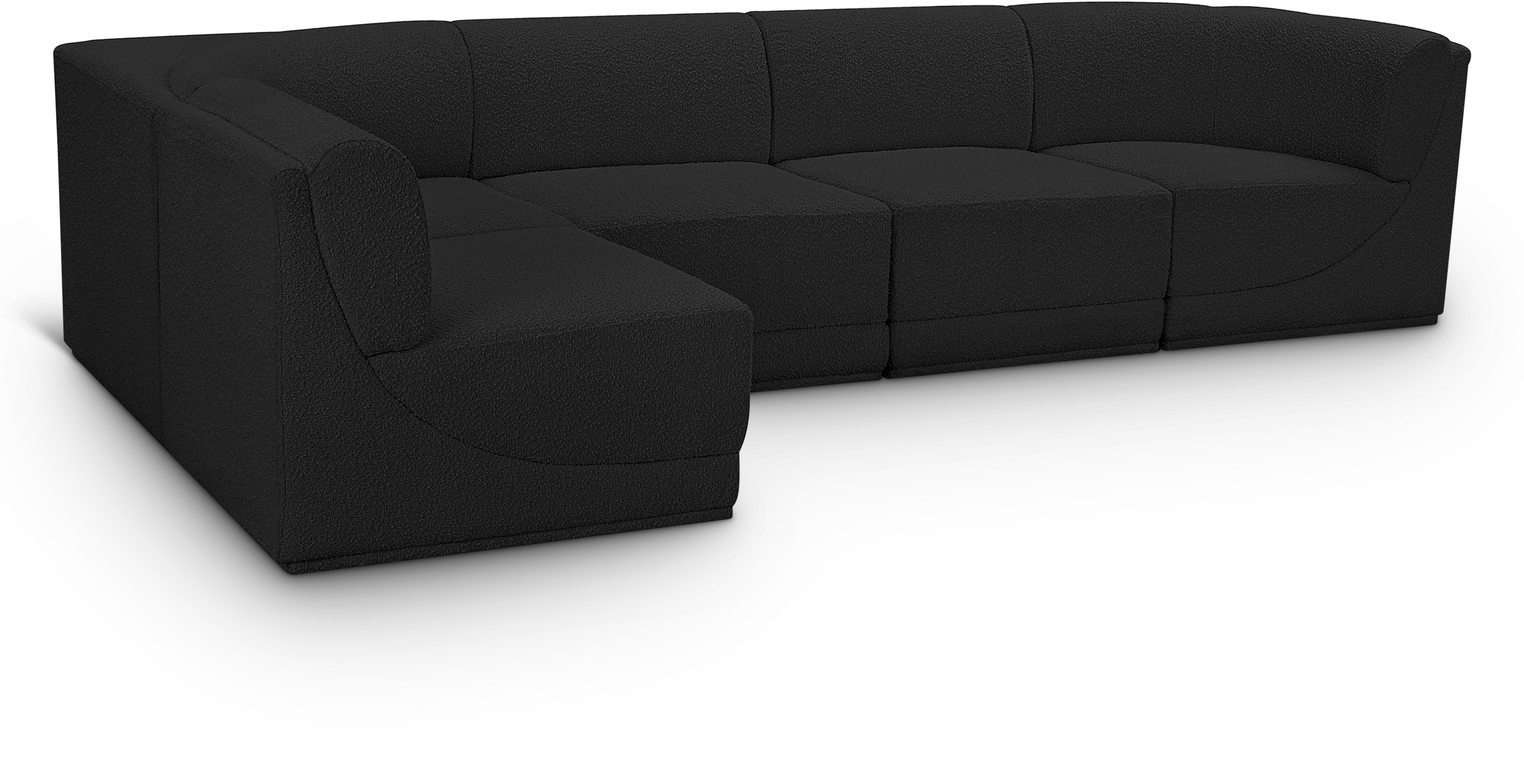 Ollie - 5 Piece Modular Sectional - Black