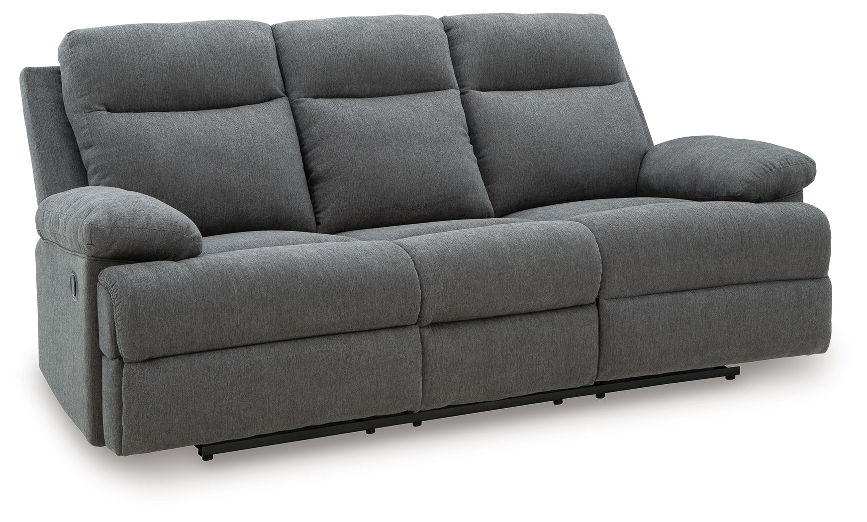 Side-Swipe - Reclining Sofa With Drop Down Table - Charcoal
