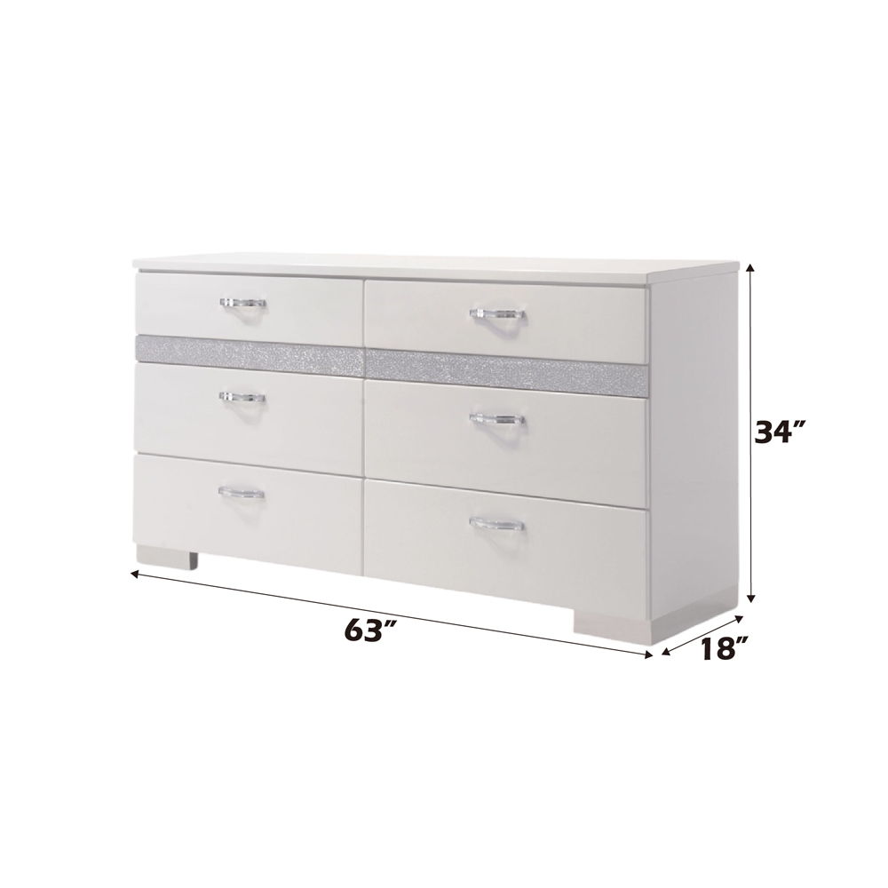 Naima II - Dresser - White High Gloss, white, view 5