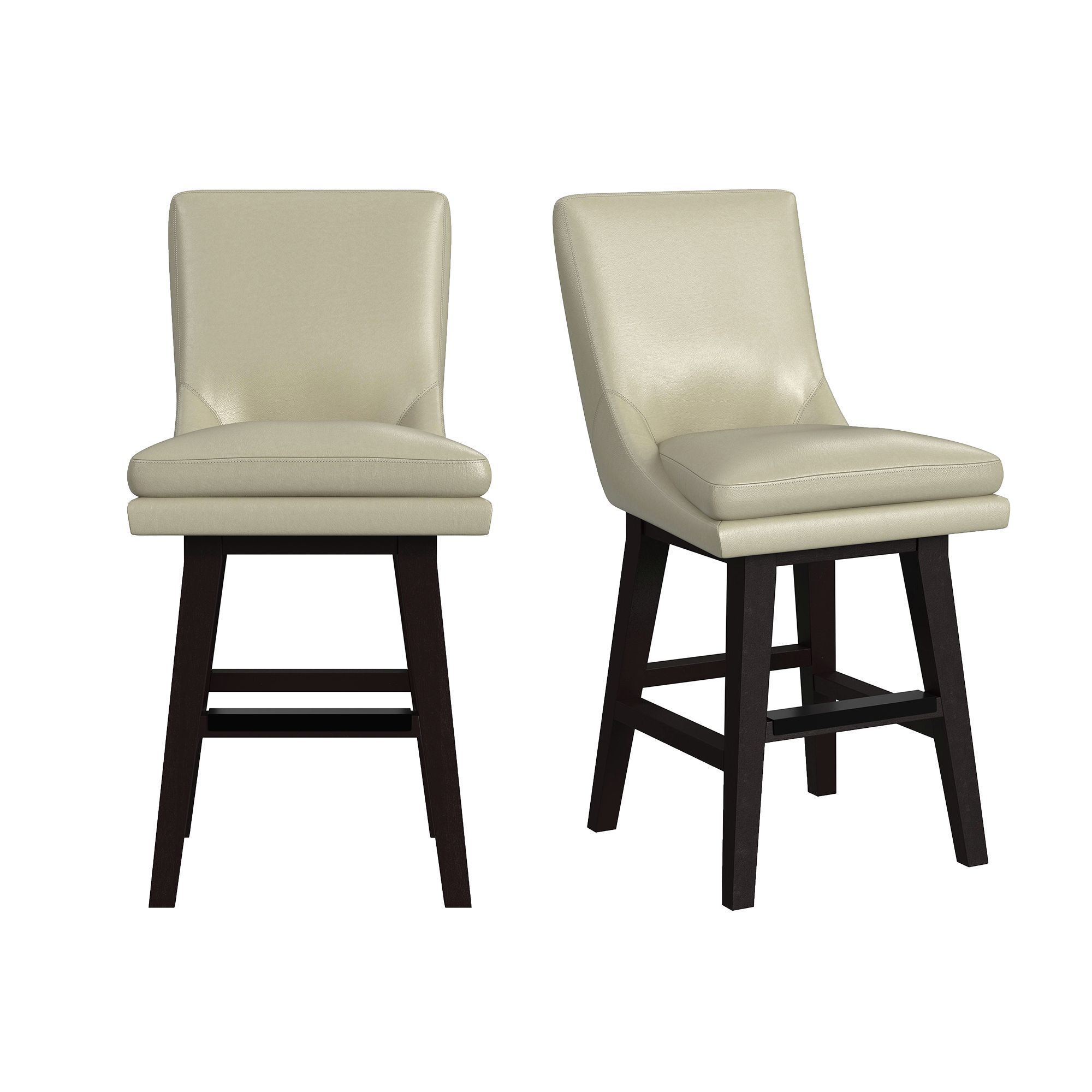 Villanova - Swivel PU Counter Stool (Set of 2) - Espresso / Beige