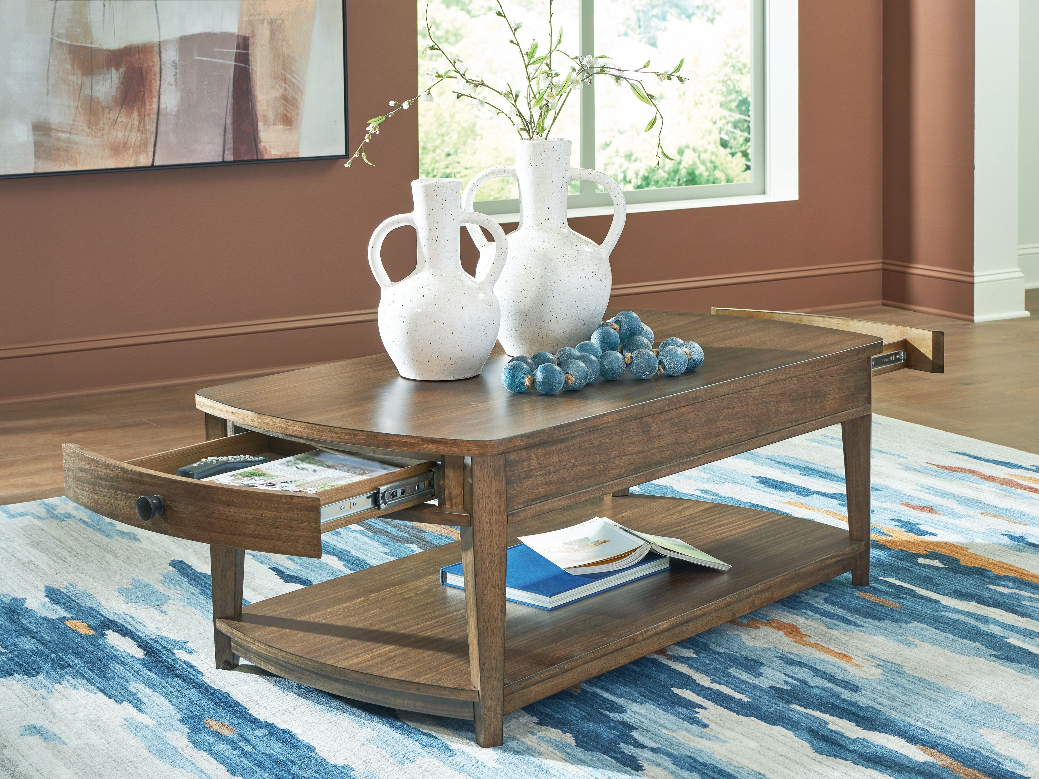 Ashley Furniture Burkbyer - Rectangular Cocktail Table - Brown - Image 6