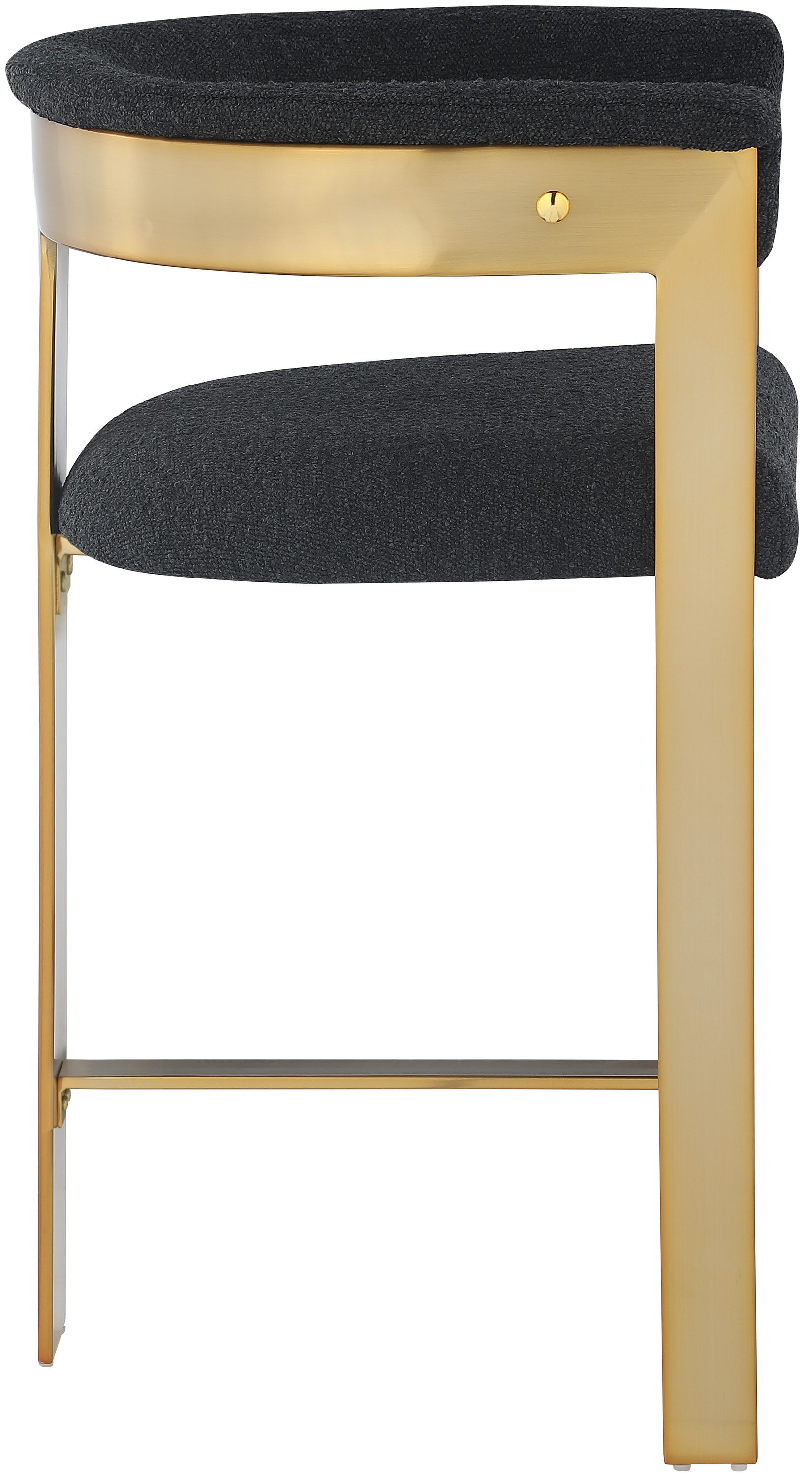 Romeo - Boucle Counter Stool With Gold Base (Set of 2) - Black