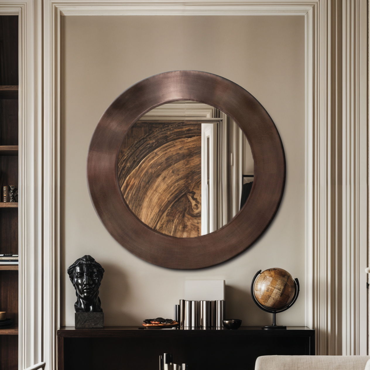 Sphere - 36" Mirror - Brown