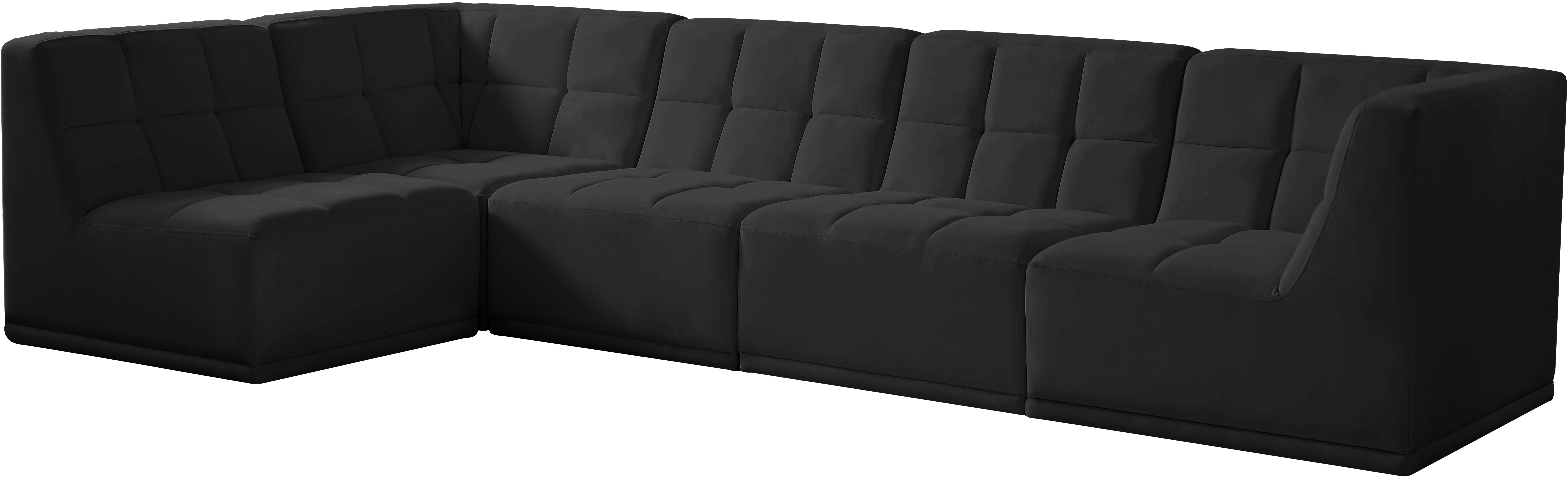 Relax - 5 Piece Modular Sectional - Black