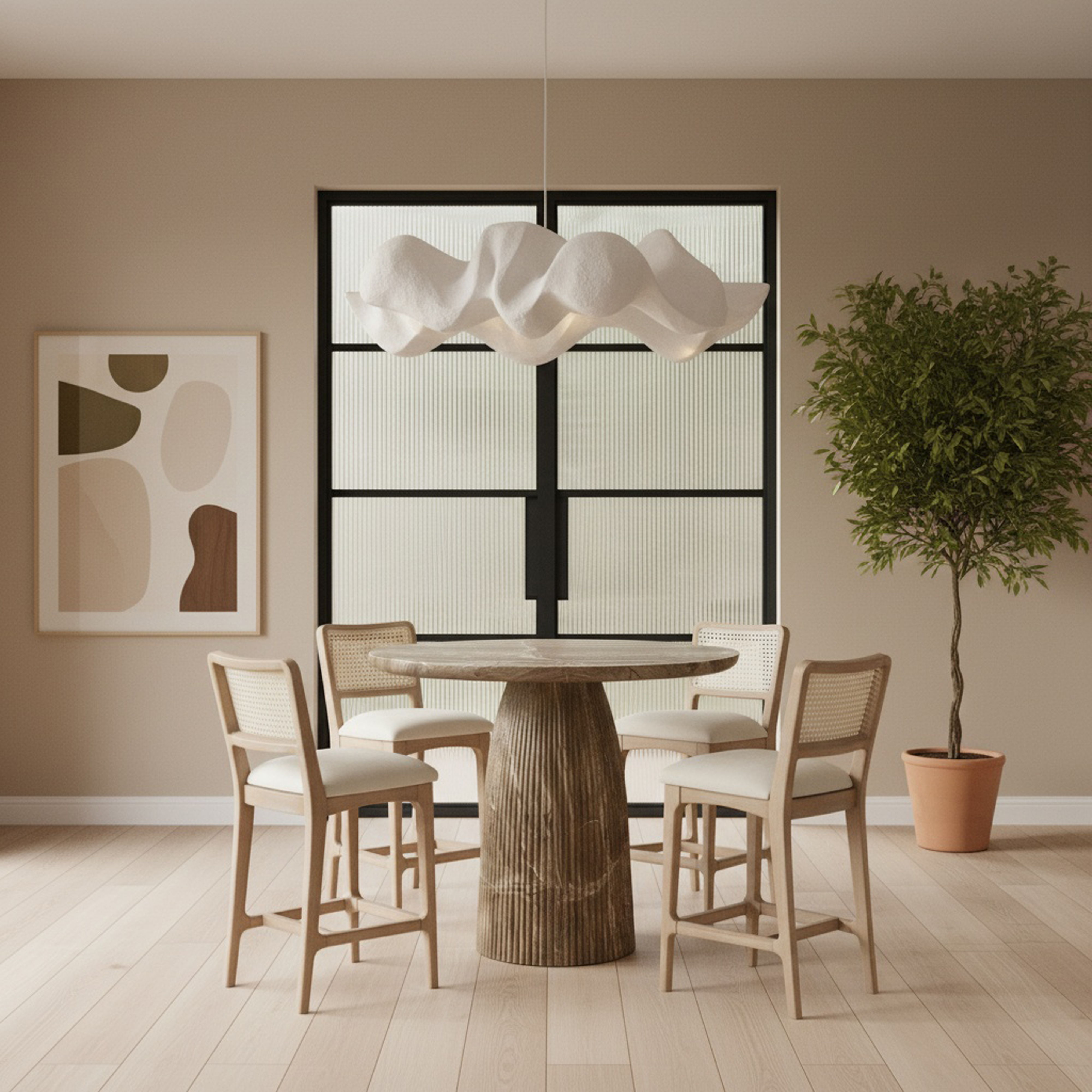 Venosa - Concrete Indoor / Outdoor Counter Height Table - Beige