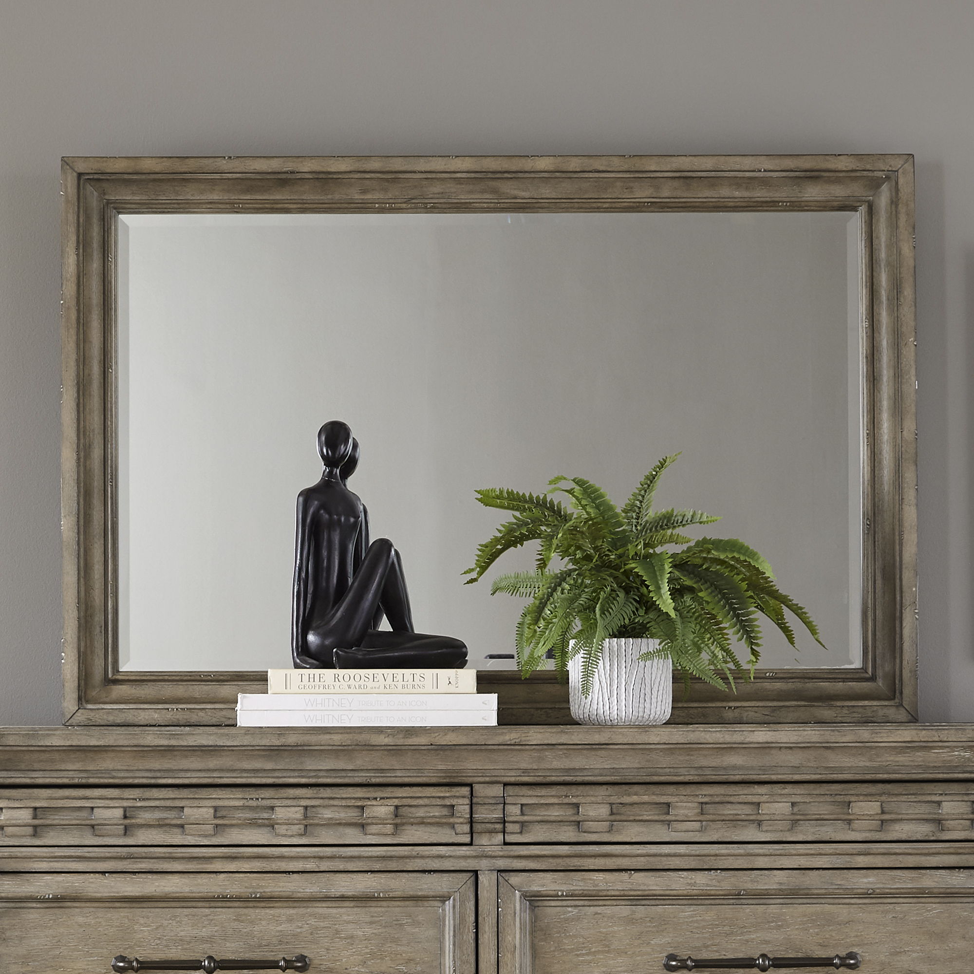 Liberty Furniture Town & Country - Landscape Mirror - Medium Brown