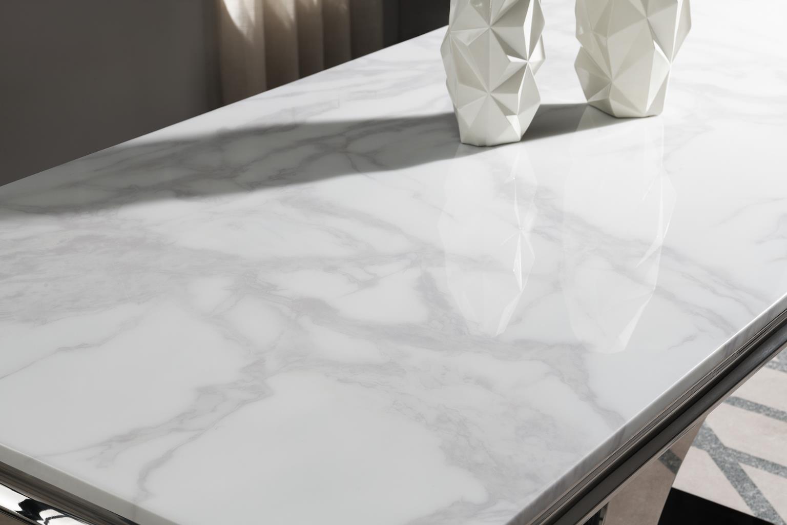 G-08-PARTS - Marble Rectangular Dining Table Top Only - White