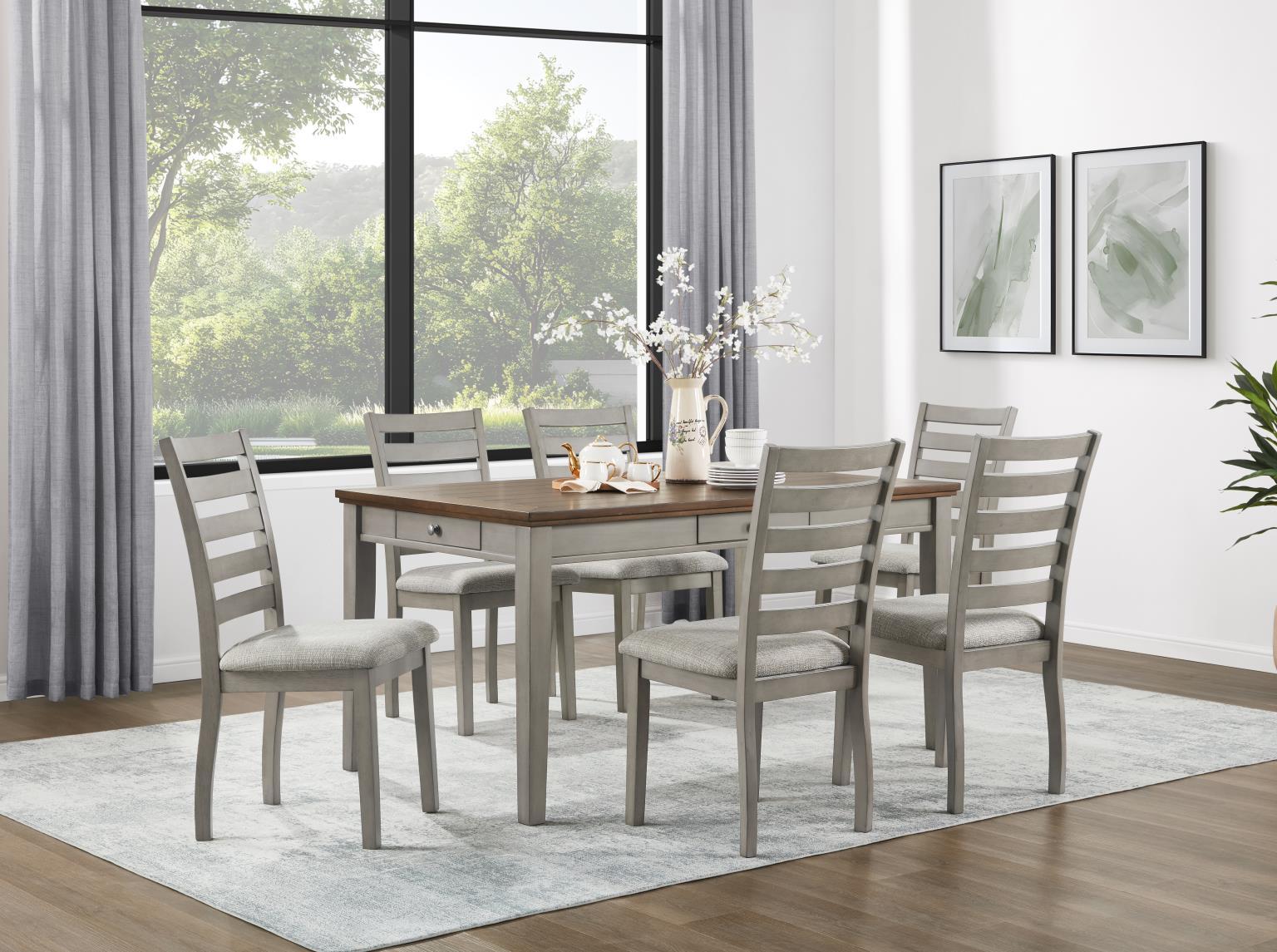D146 - 5 Piece Dining Room Set (Table, 4 Side Chairs) - Gray