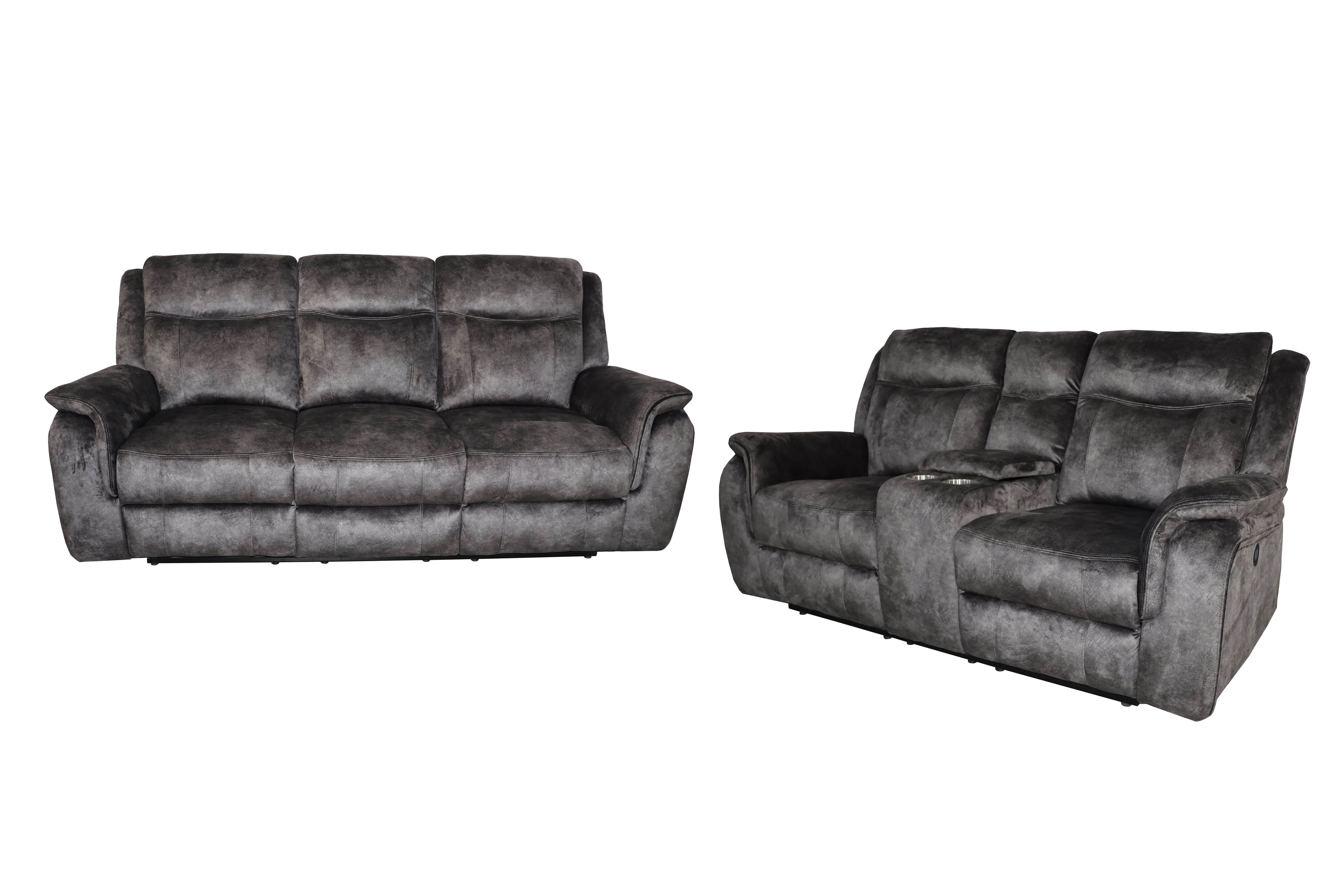 2 Pc · Sofa & Loveseat With Power Footrest