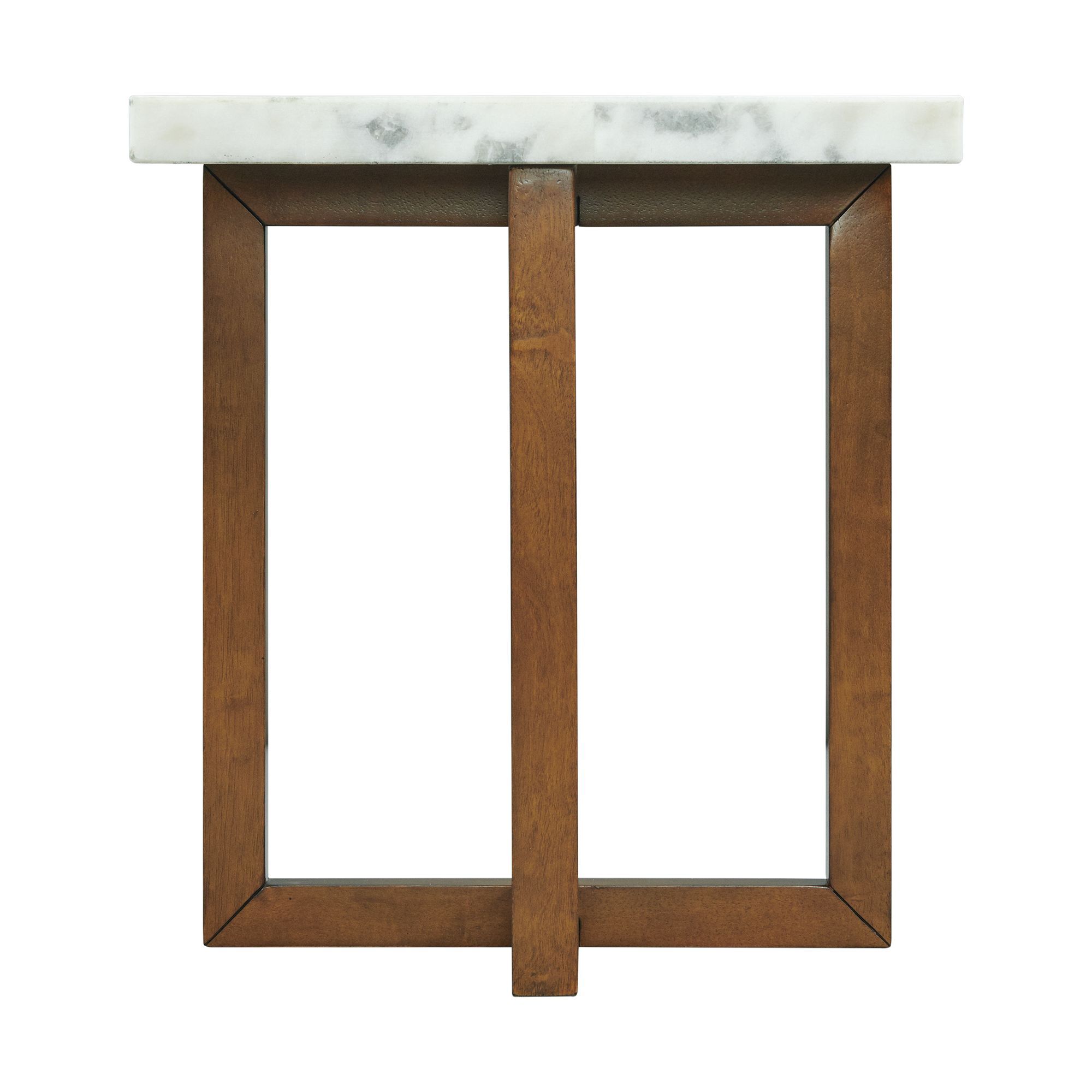 Morris - Marble Square End Table - White