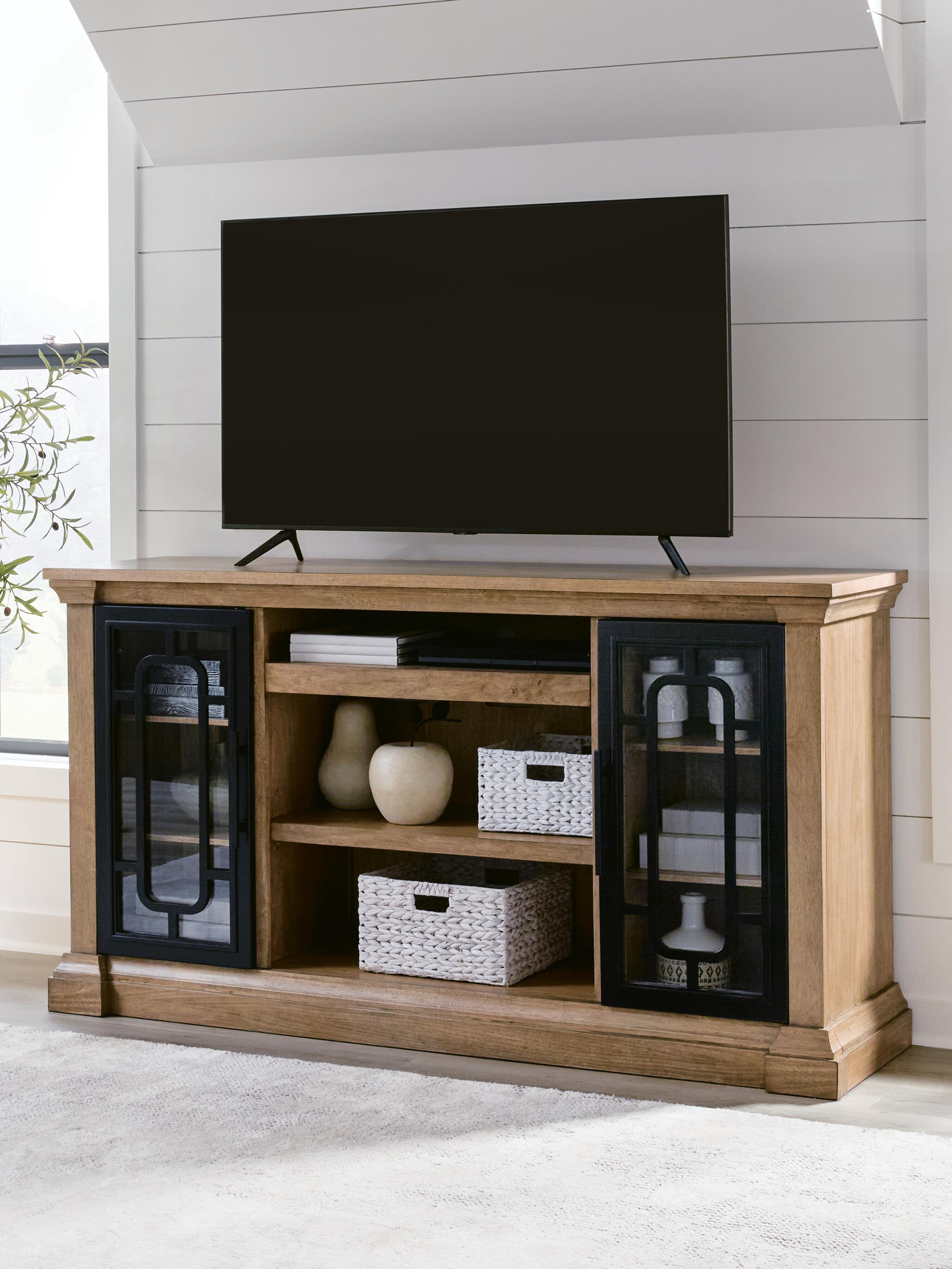 Ashley Furniture Wittenmyer - XL TV Stand With Fireplace Option - Natural / Black - Image 6