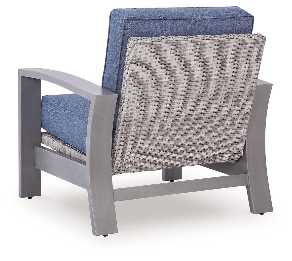 Ashley Furniture Half Moon Beach - Spring Lounge Chair - Blue / Gray - Image 4