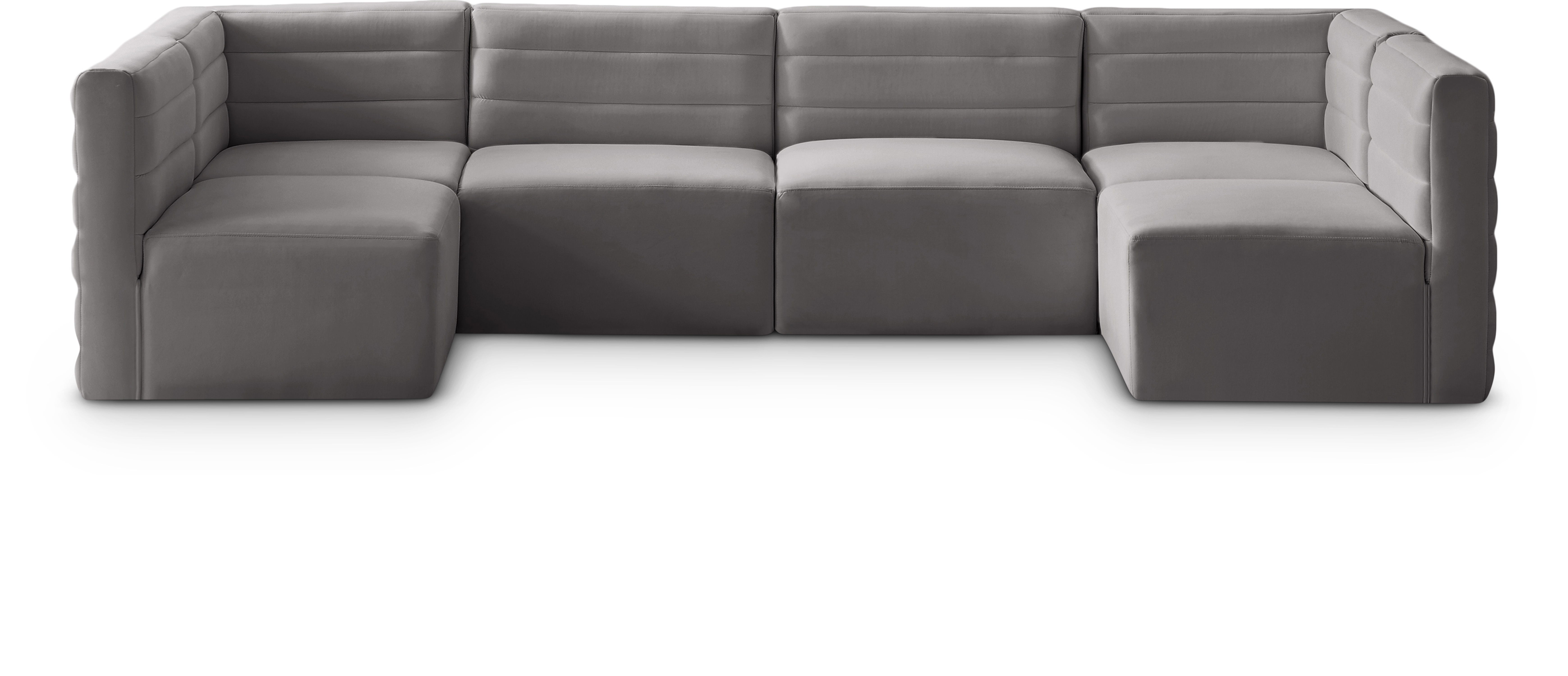 Quincy - 6 Piece Modular U-Shaped Sectional - Gray