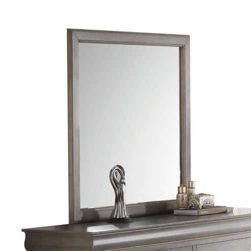 Louis Philippe III - Gray Mirror - Antique Gray, dark brown