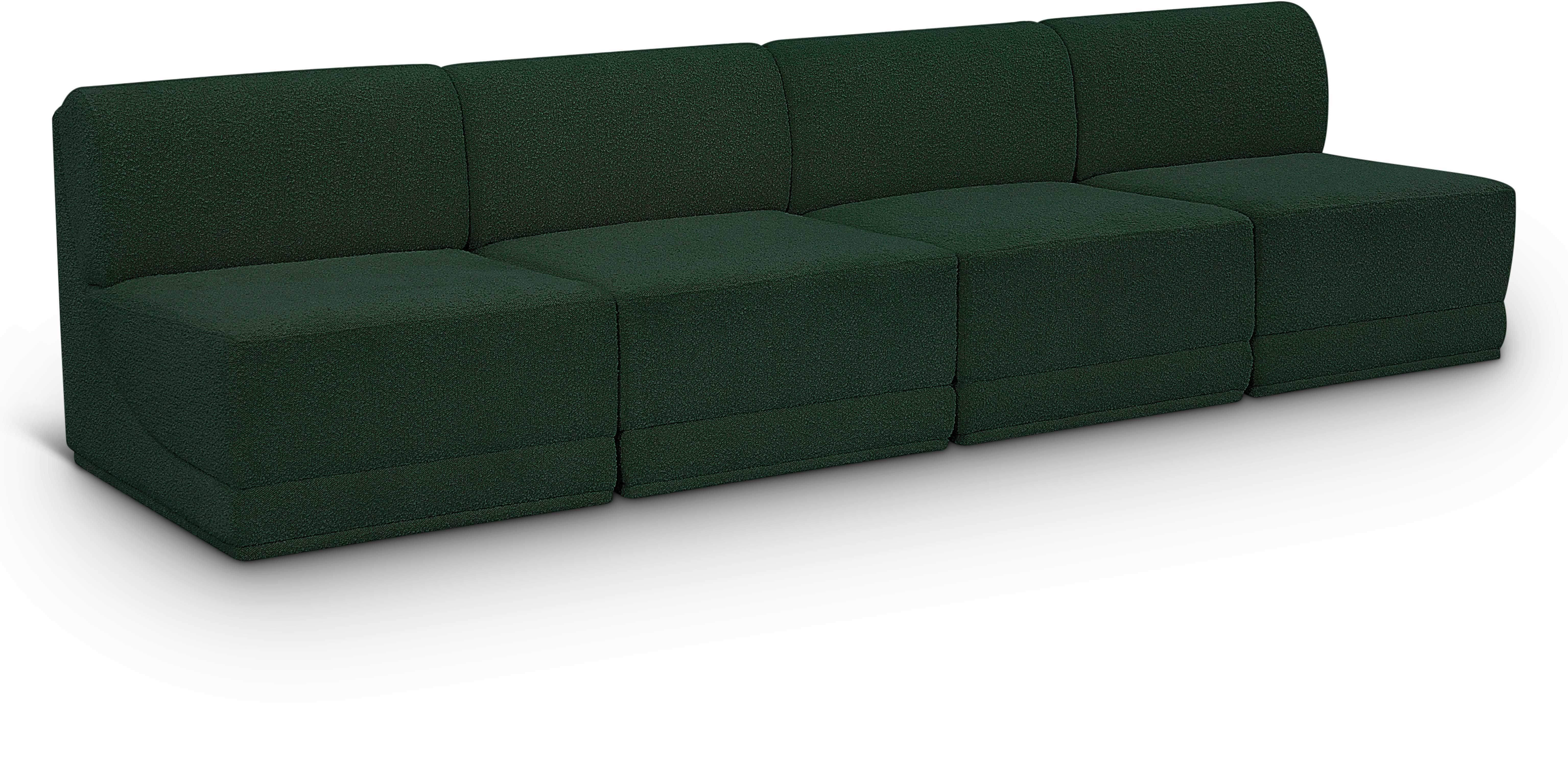 Ollie - 4 Seat Armless Modular Sofa - Green