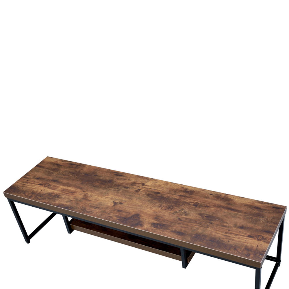 Bob - 16" TV Stand - Weathered Oak & Black Metal, light brown, view 3