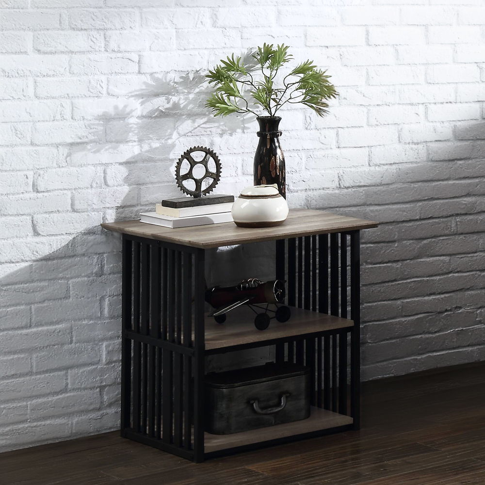 Zudora - Nightstand - Antique Oak & Black, black, view 4