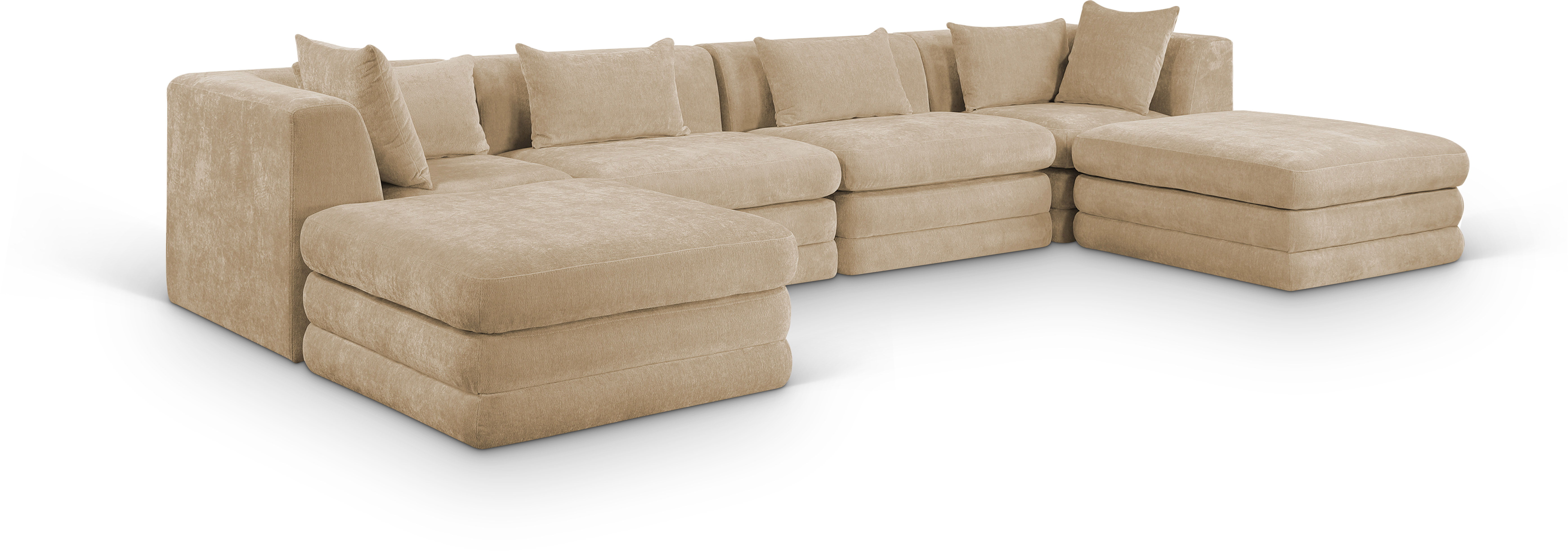 6 Pc · Chenille Fabric 152" Modular Sectional
