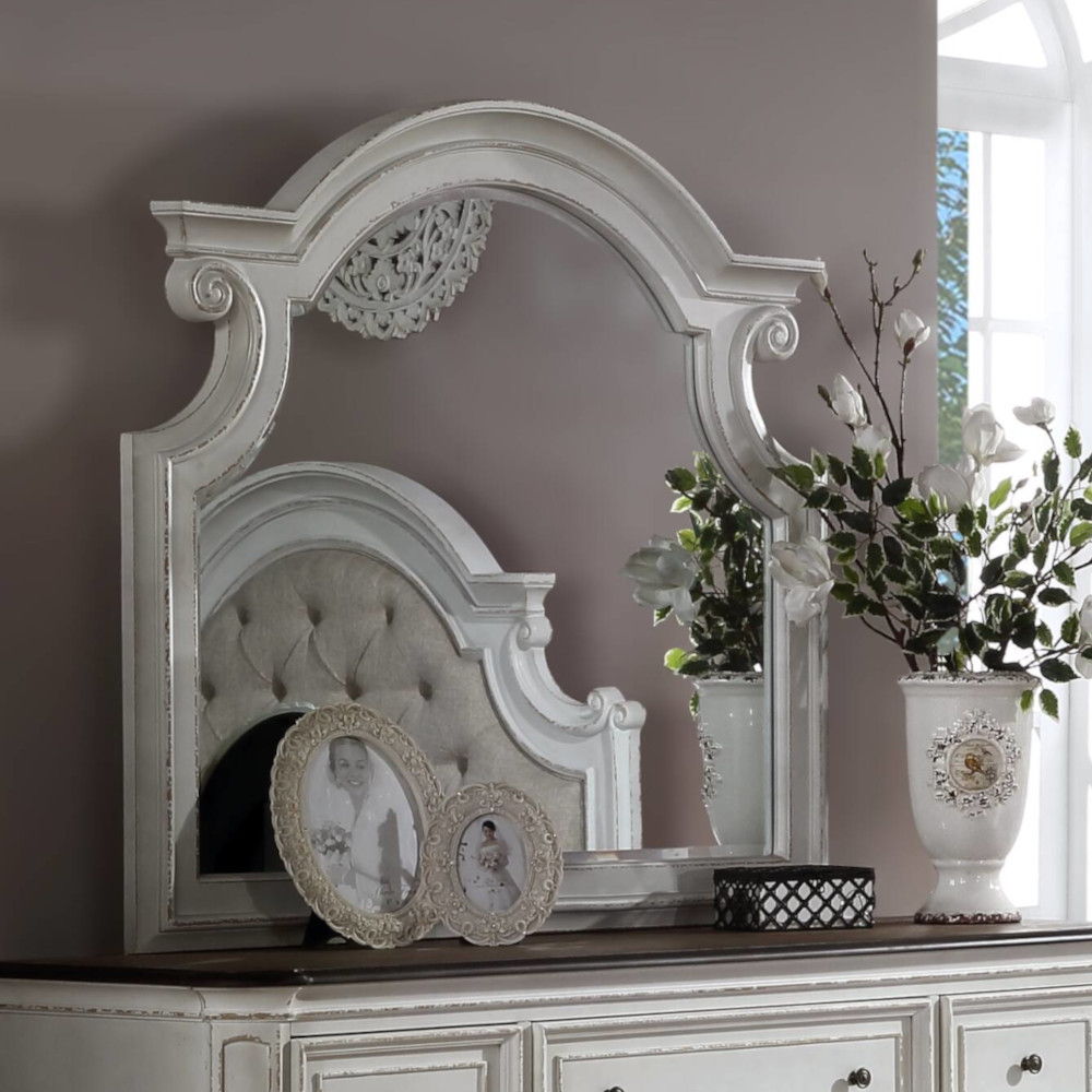 Florian - Mirror - Antique White, white
