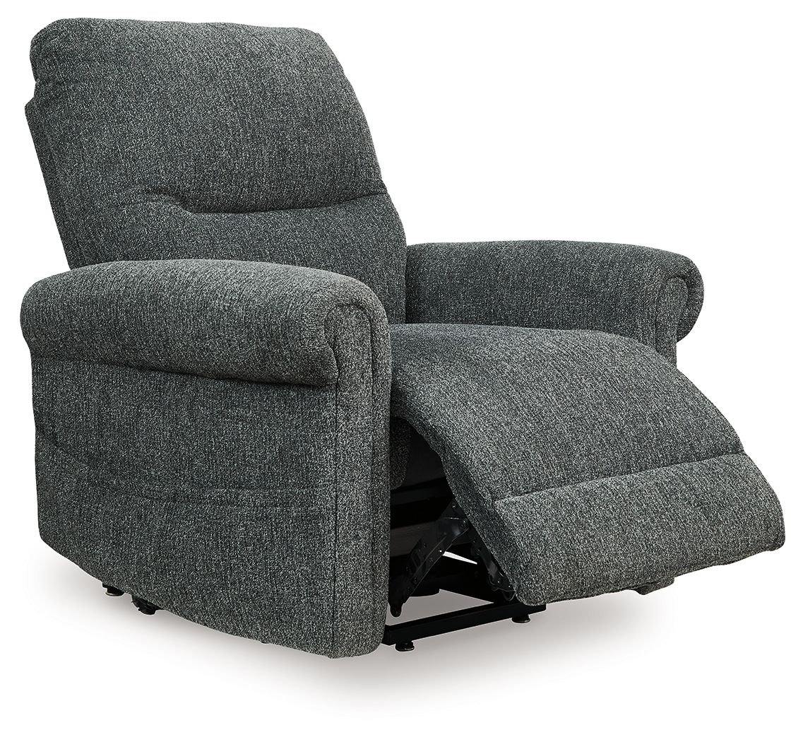 Ashley Furniture Aureta - Power Lift Recliner - Charcoal - Image 3