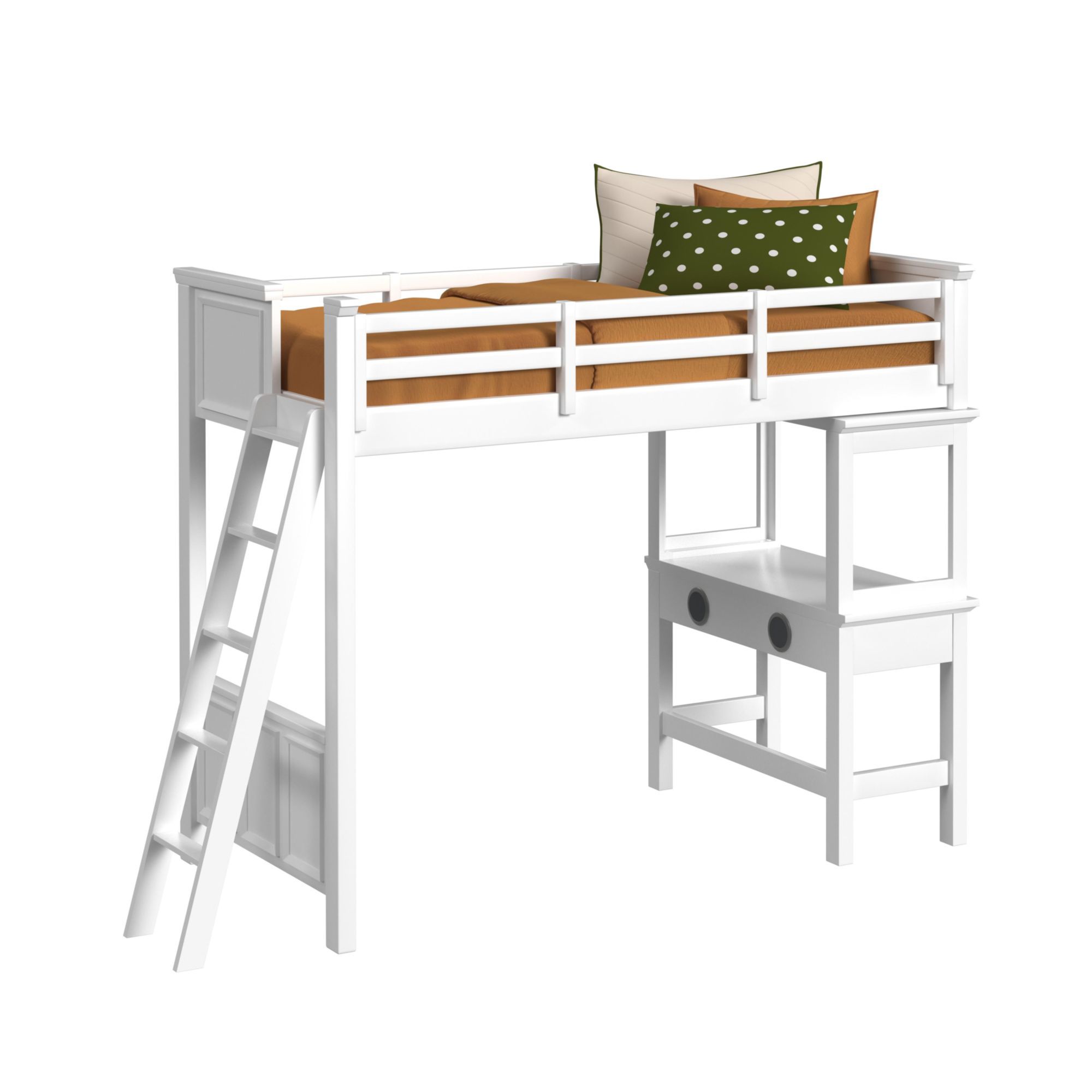 Twin Loft With Ladder And Desk With Speaker