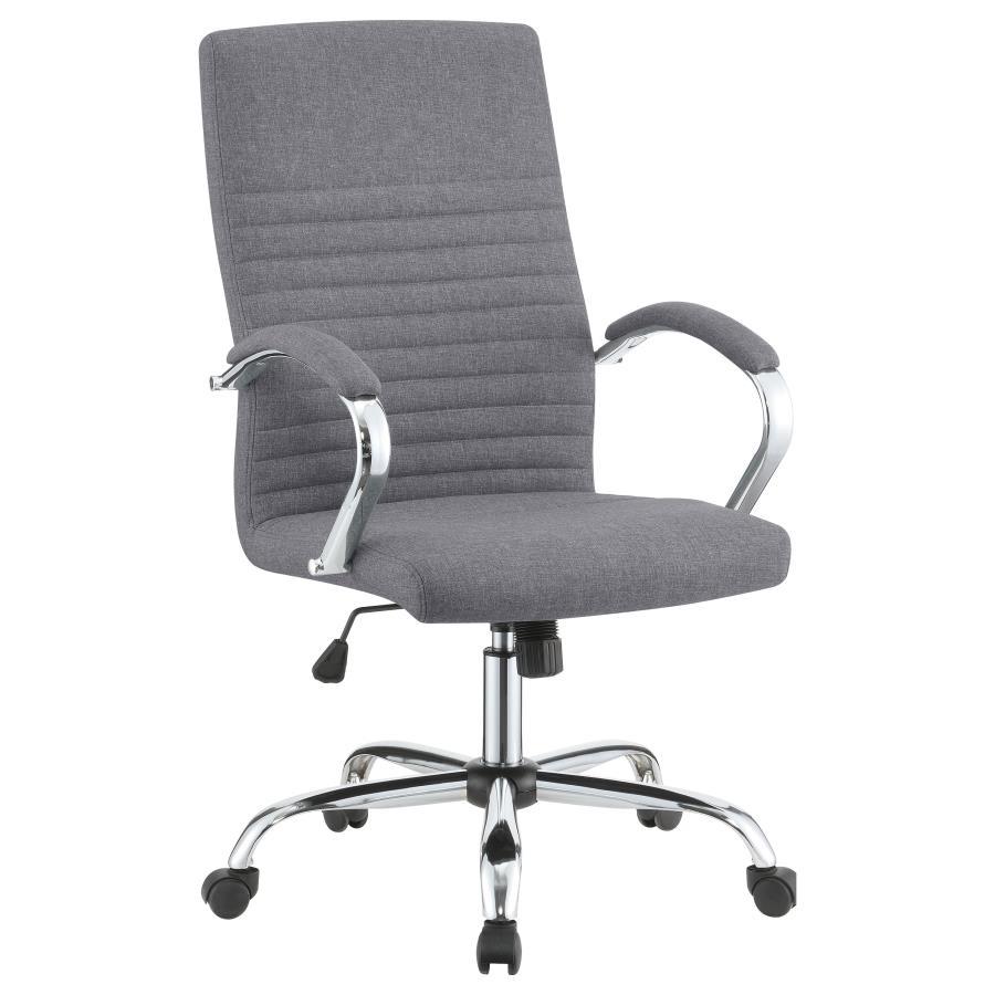 Abisko - Upholstered Office Chair With Casters - Grey and Chrome