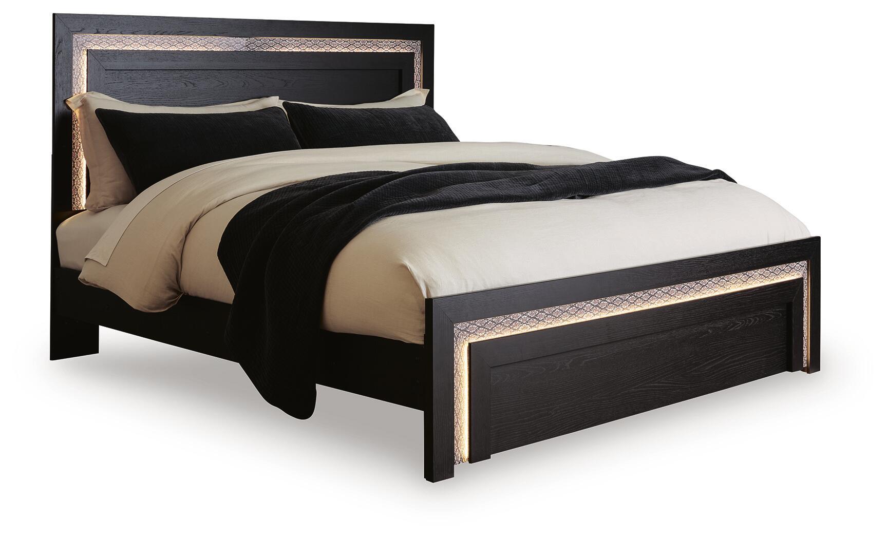 Shoralli - King Panel Bed - Black