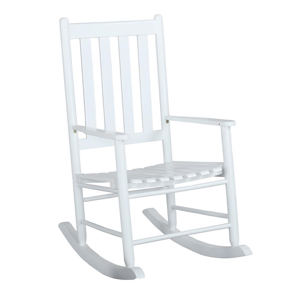 Slat Back Wooden Rocking Chair White Image