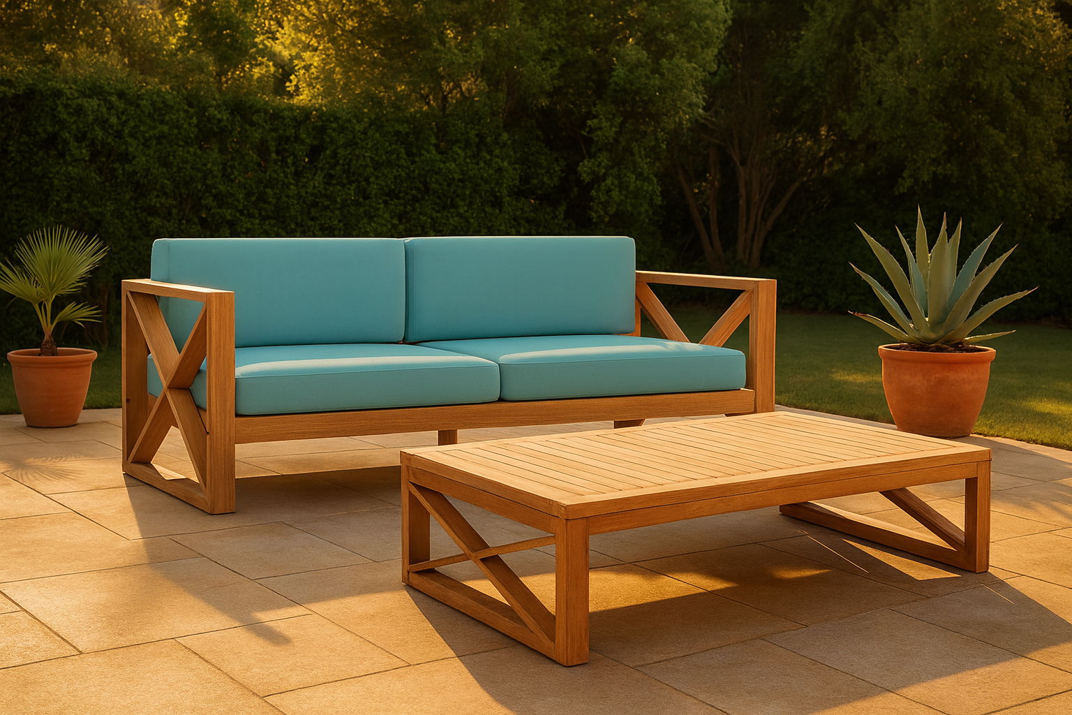 Anguilla - Water Resistant Outdoor Sofa - Blue