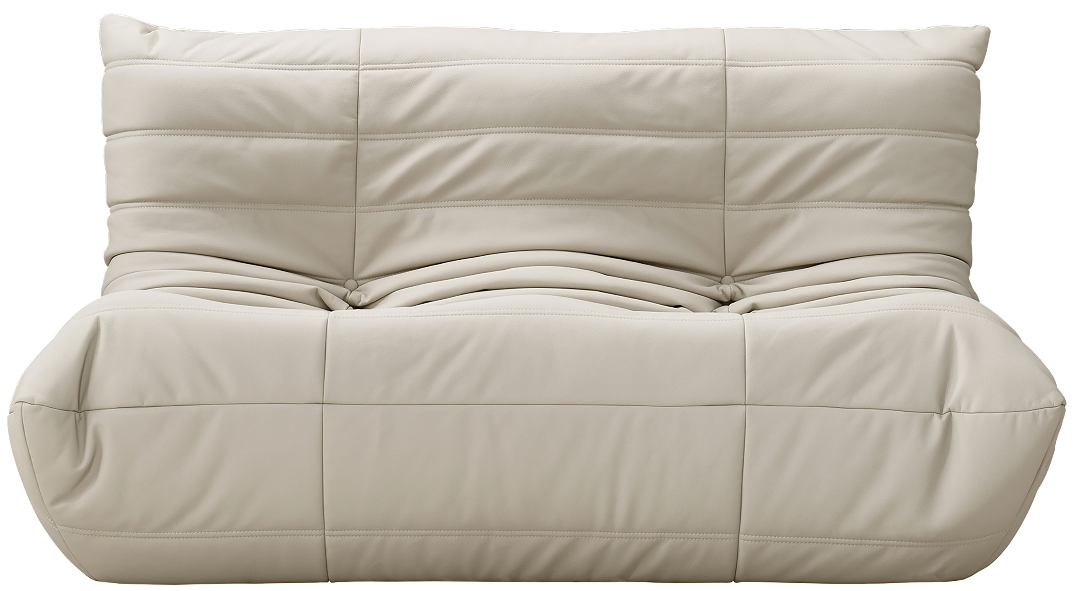 Relax - Vegan Leather 54.75" Upholstered Loveseat - Cream
