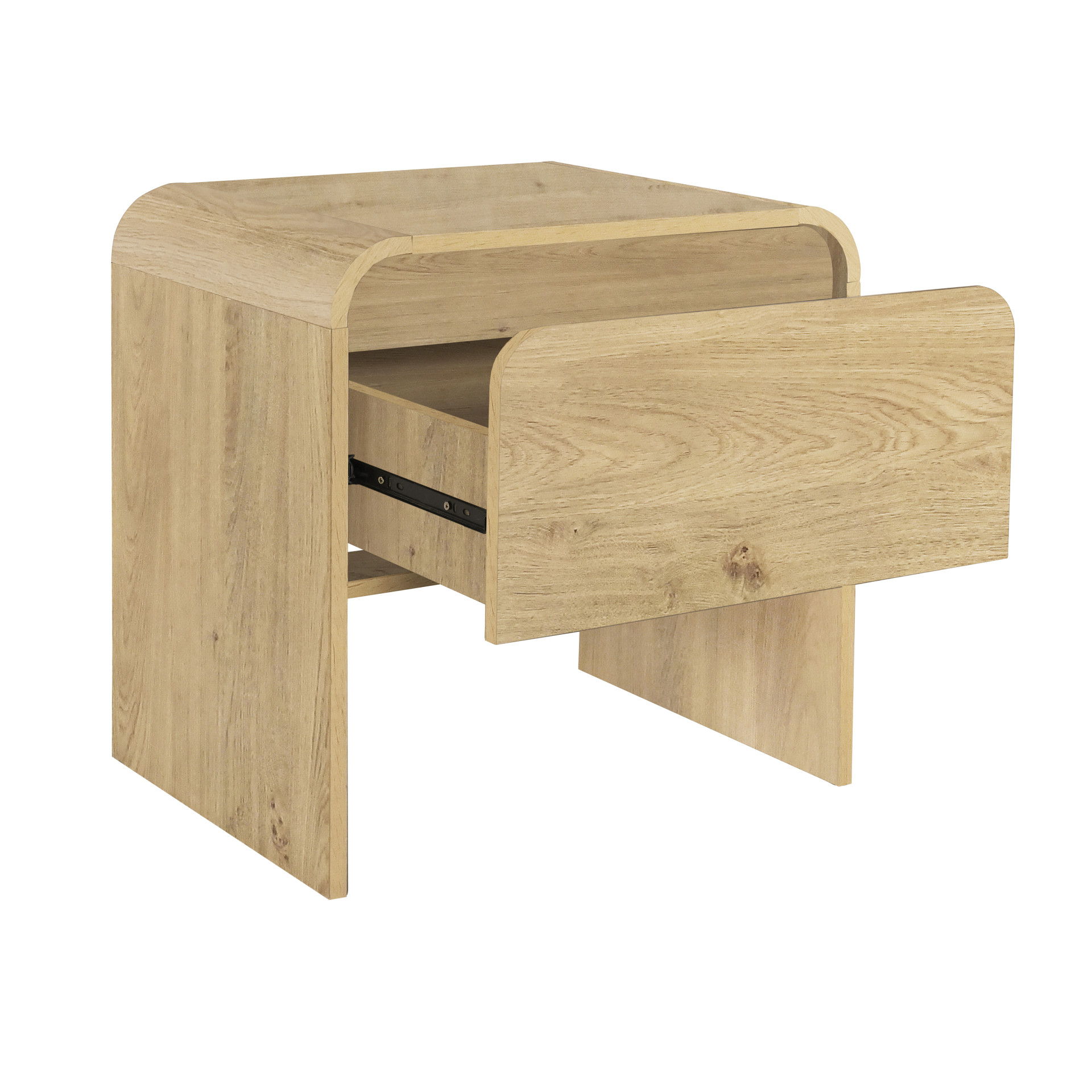 Mara - One Drawer End Table / Bedside Table - Natural