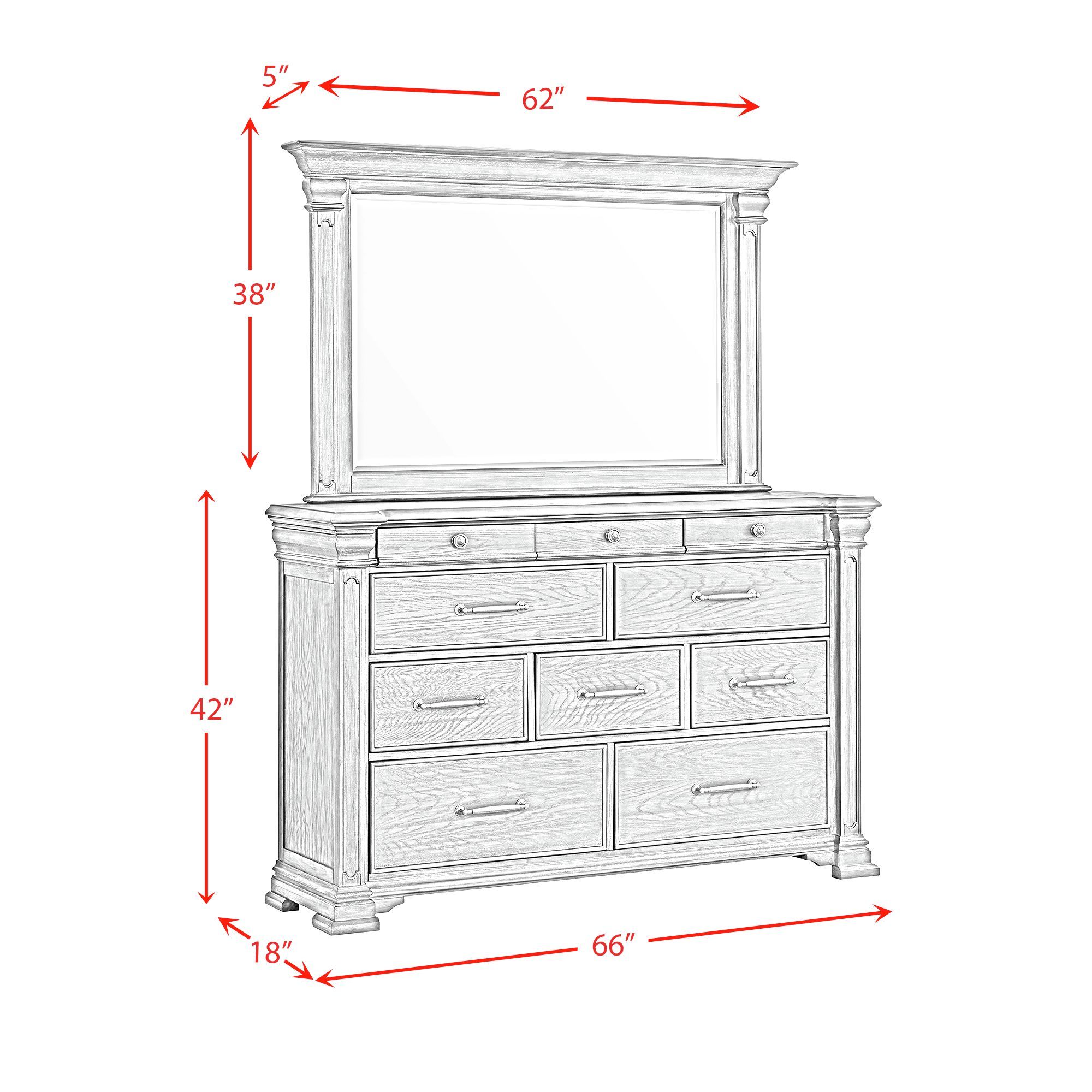 Kings Court - King Storage 5 Piece Bedroom Set - Black