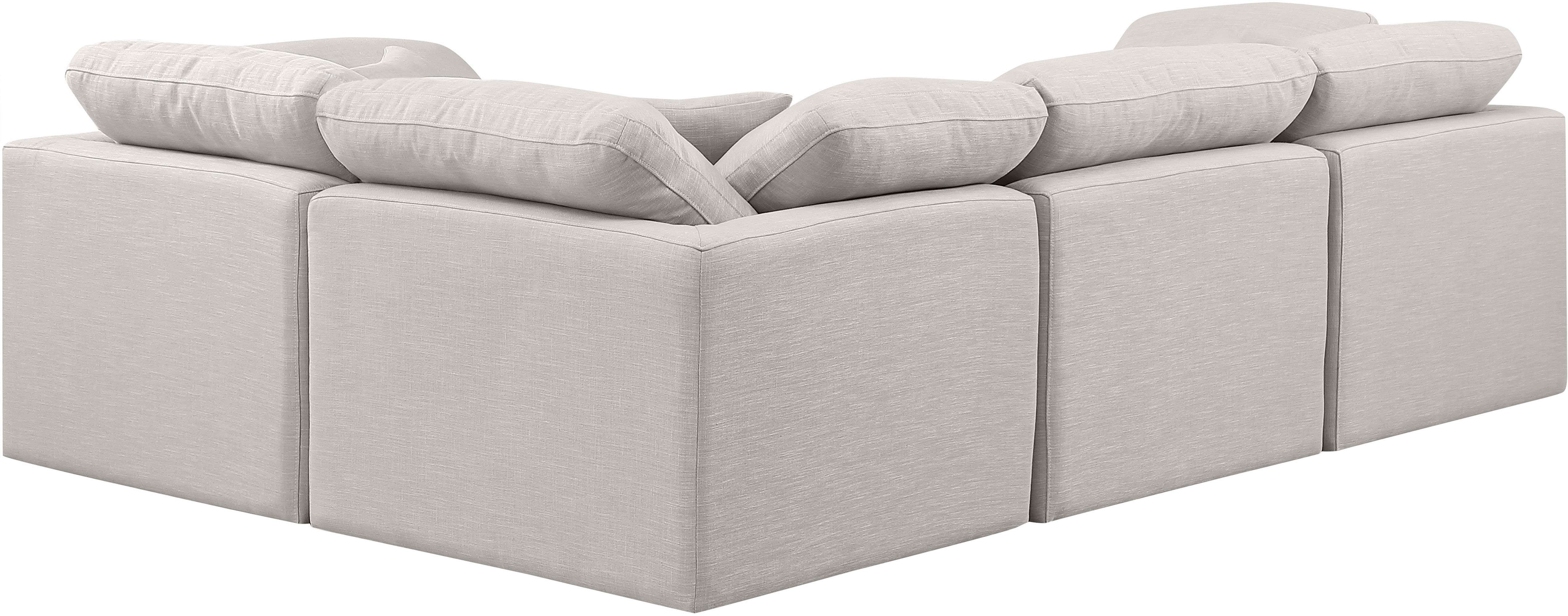 Indulge - Linen 4 Piece Modular Corner Sectional - Cream