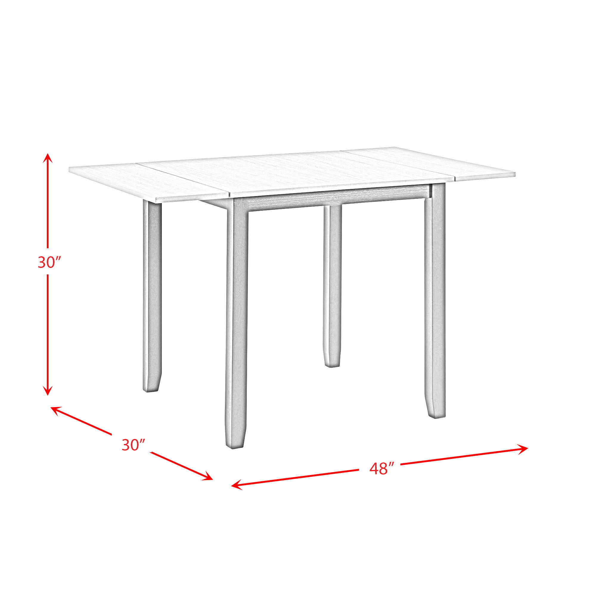 Martin - 3 Piece Drop Leaf Dining Set Table & Two Chairs - Gray