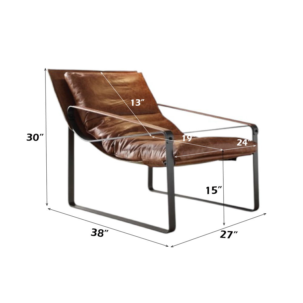 Quoba - Accent Chair - Cocoa Top Grain Leather, light brown, view 3