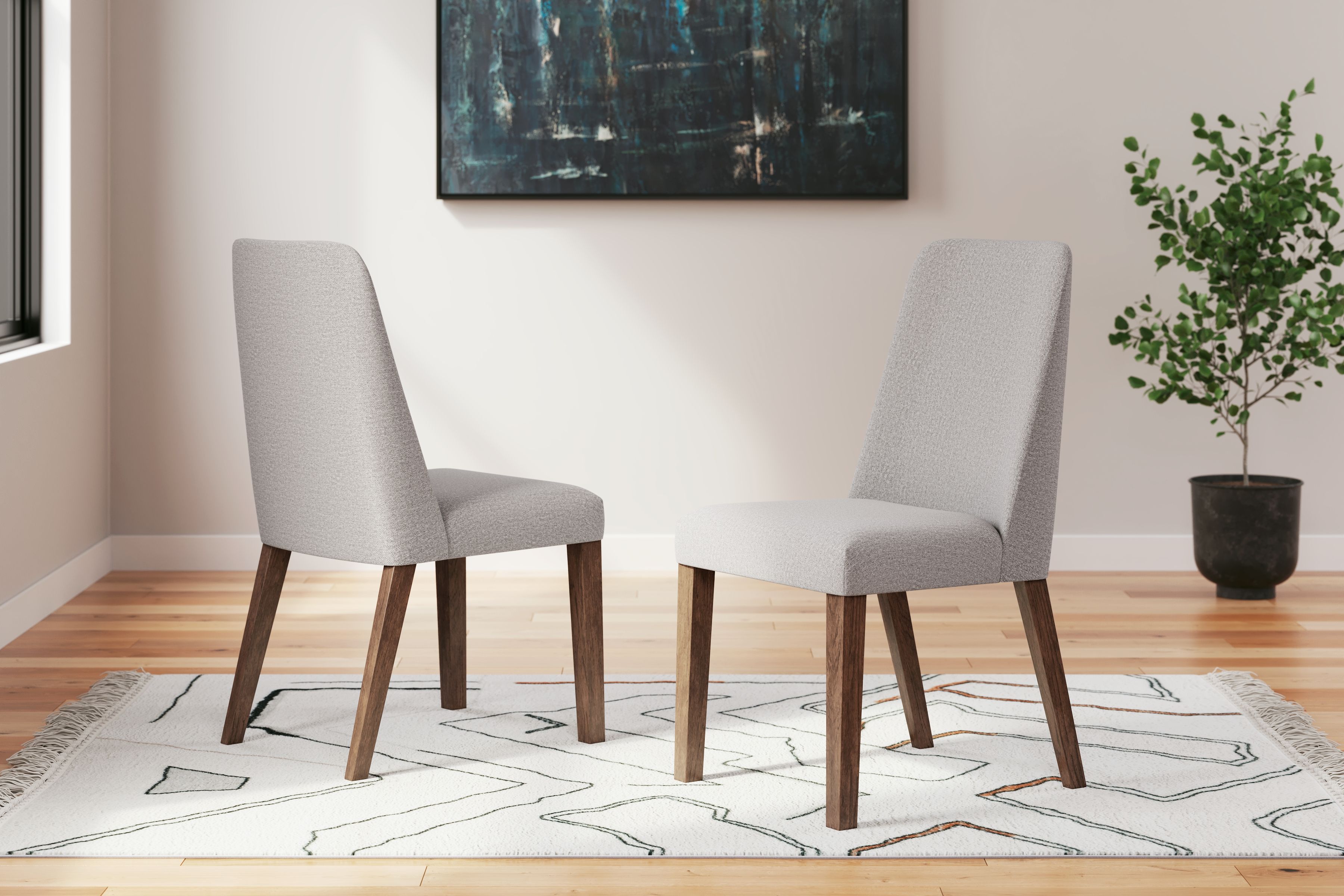 Ashley Lyncott Dining UPH Side Chair (2/CN) - Gray/Brown
