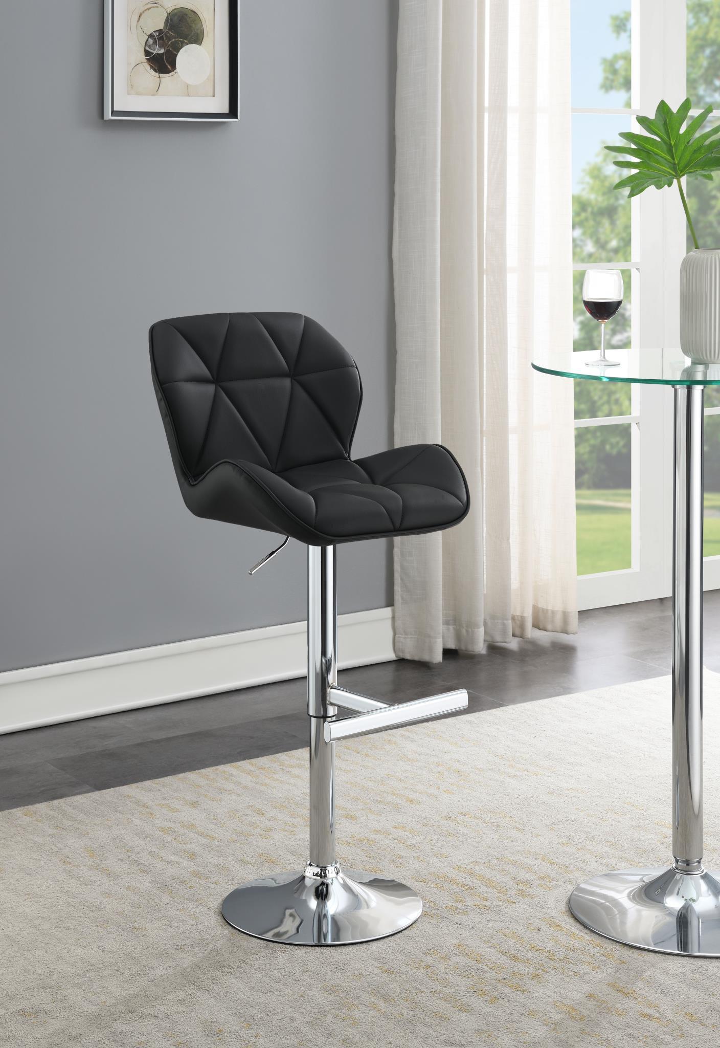 ST130 - Faux Leather Bar Stool (Set of 2) - Black