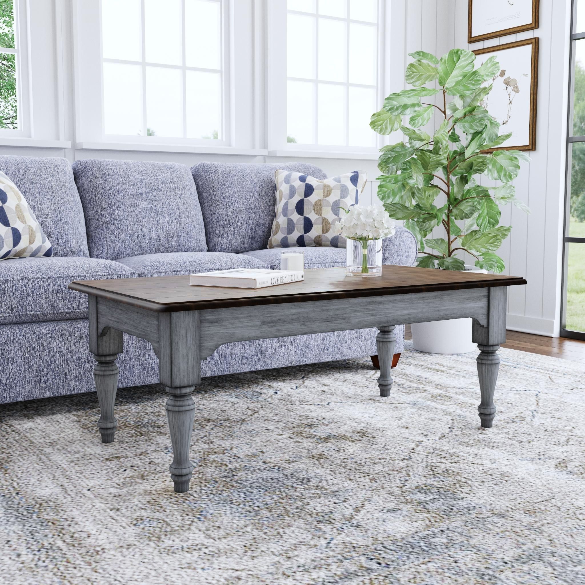 Plymouth - Rectangular Coffee Table - Gray, gray