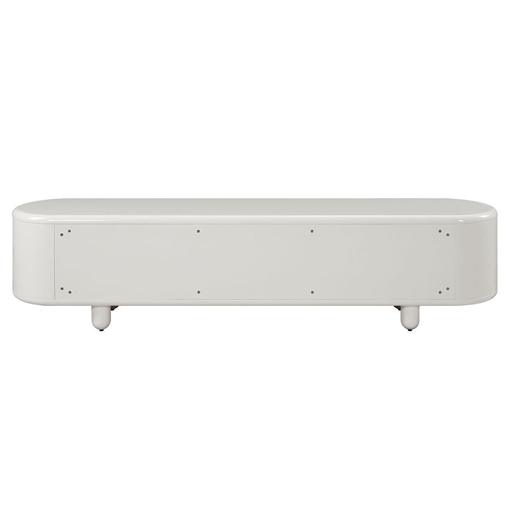 Keely - TV Stand - White High Gloss, white, view 3