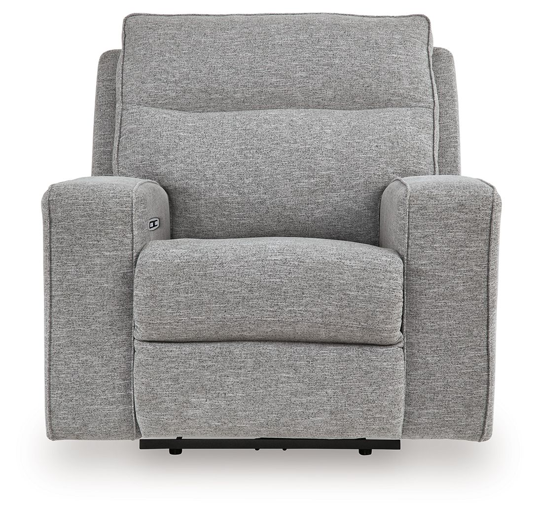Ashley Furniture Biscoe - 3 Pc. - Power Reclining Sofa, Power Reclining Loveseat, Power Recliner - Pewter - Image 14