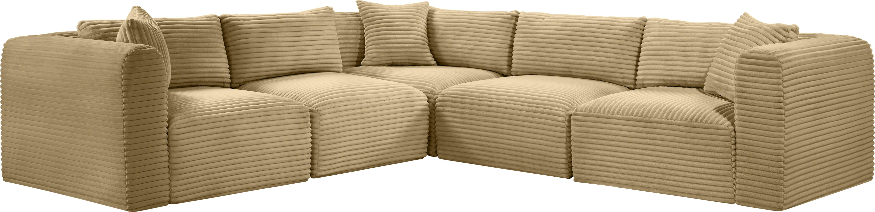 Shaggy - 5 Piece Modular Corner Sectional - Camel
