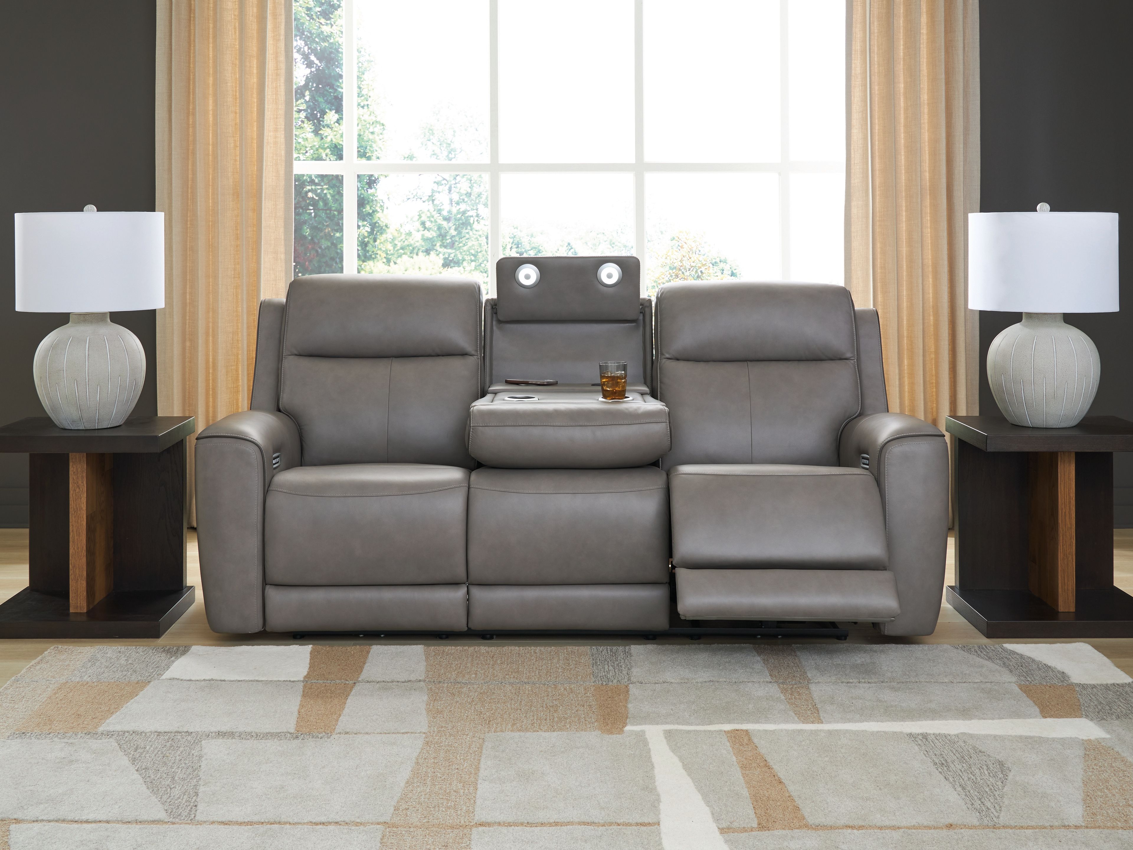 Ashley Furniture 5Z-Comfort - Power Reclining Sofa With Adj Headrest - Coin - Image 5