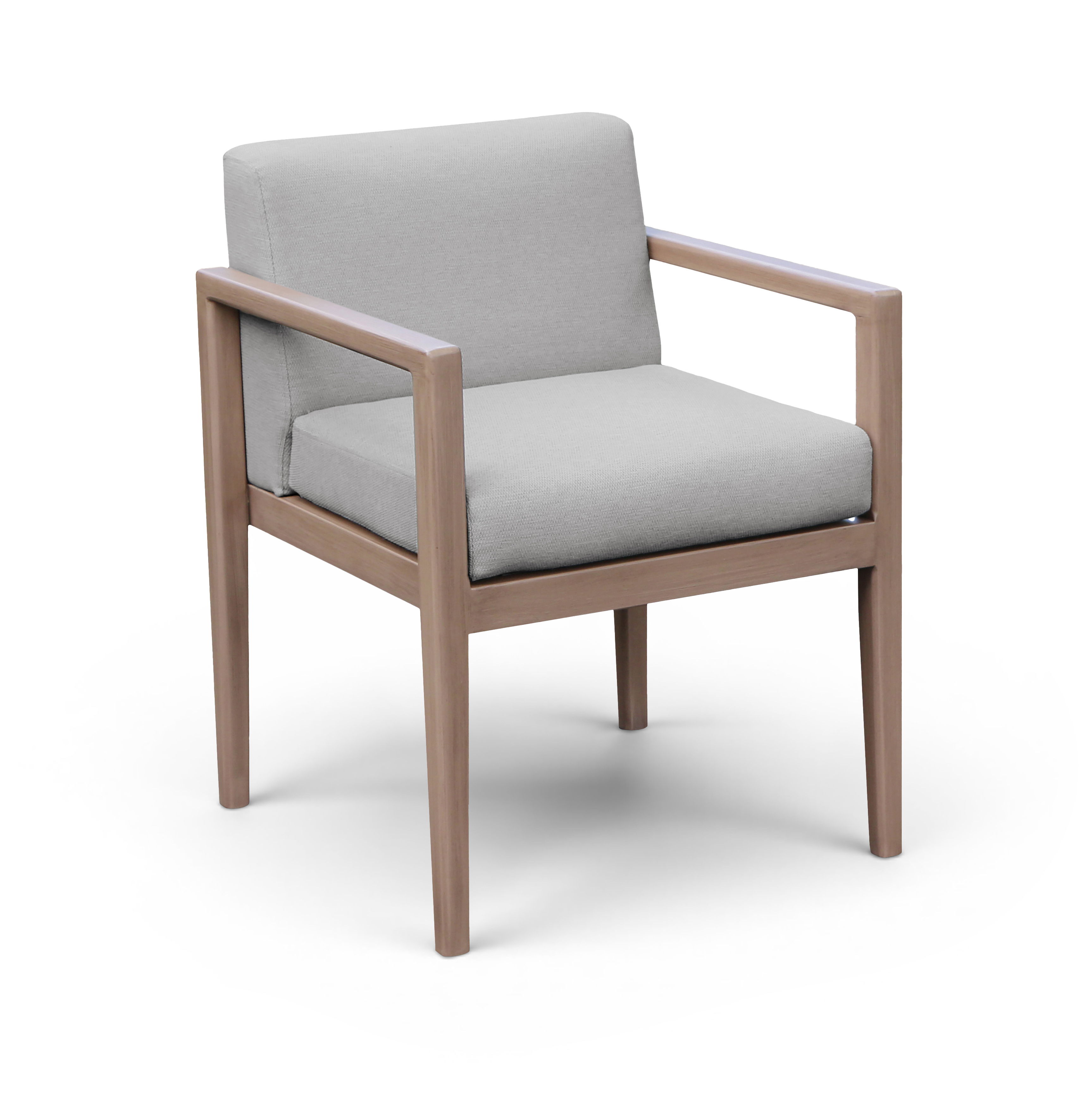 Solace - Olefin Performance Fabric Outdoor Patio Dining Arm Chair - Gray