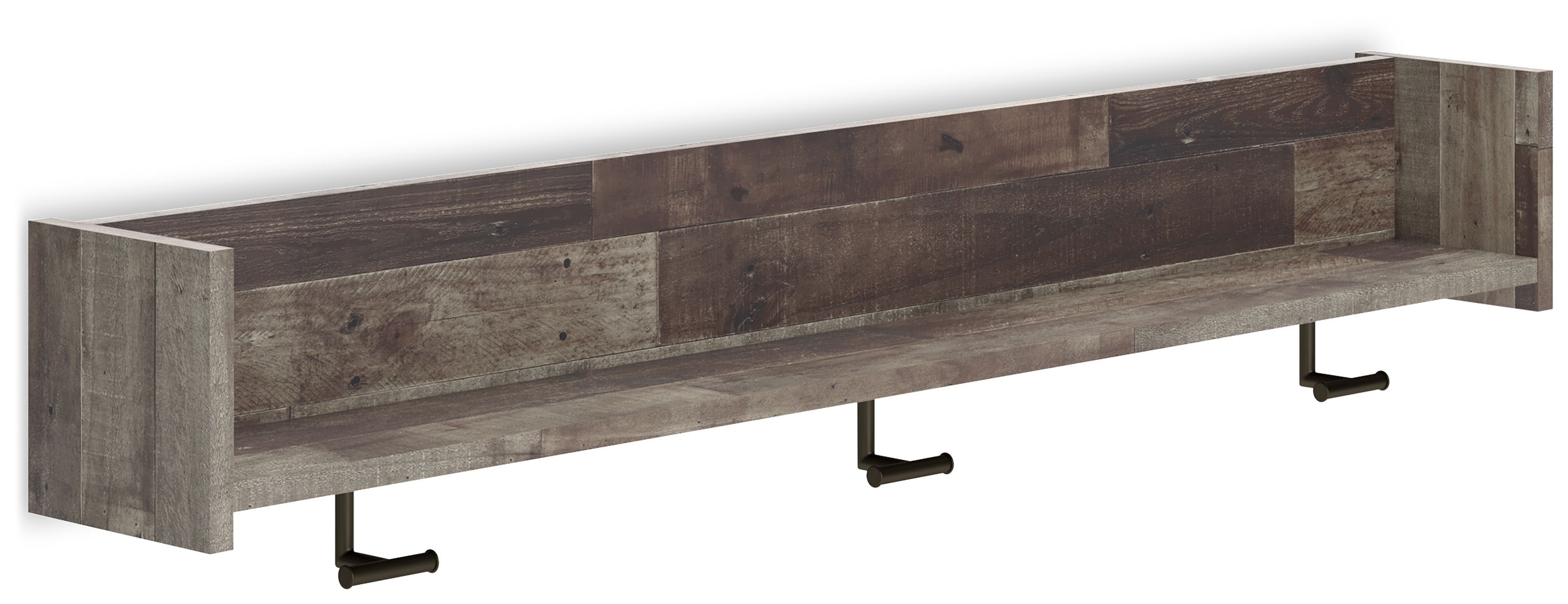 Neilsville - Wall Mounted Coat Rack w/Shelf - Black / Gray