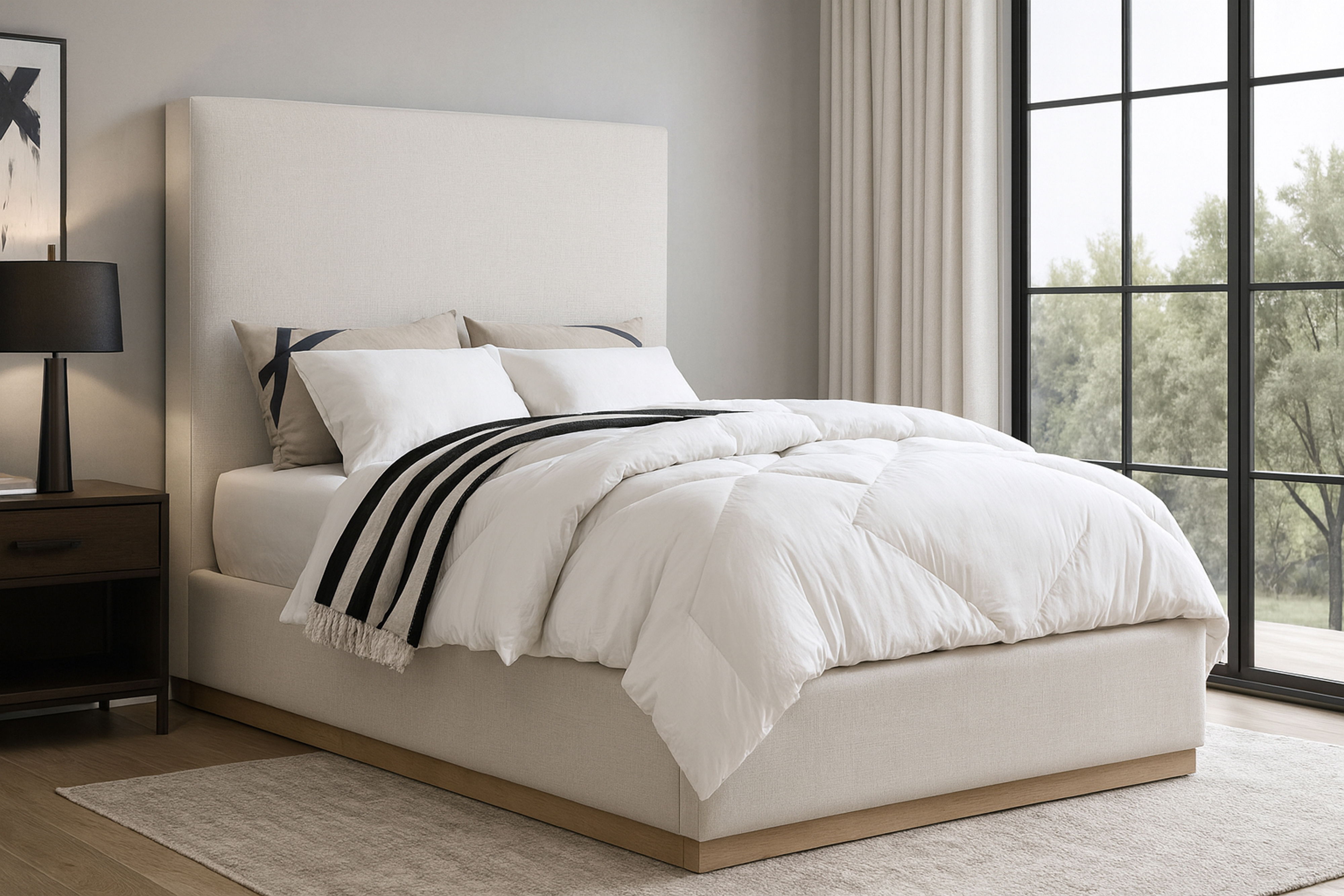 Alfie - King Bed - Cream