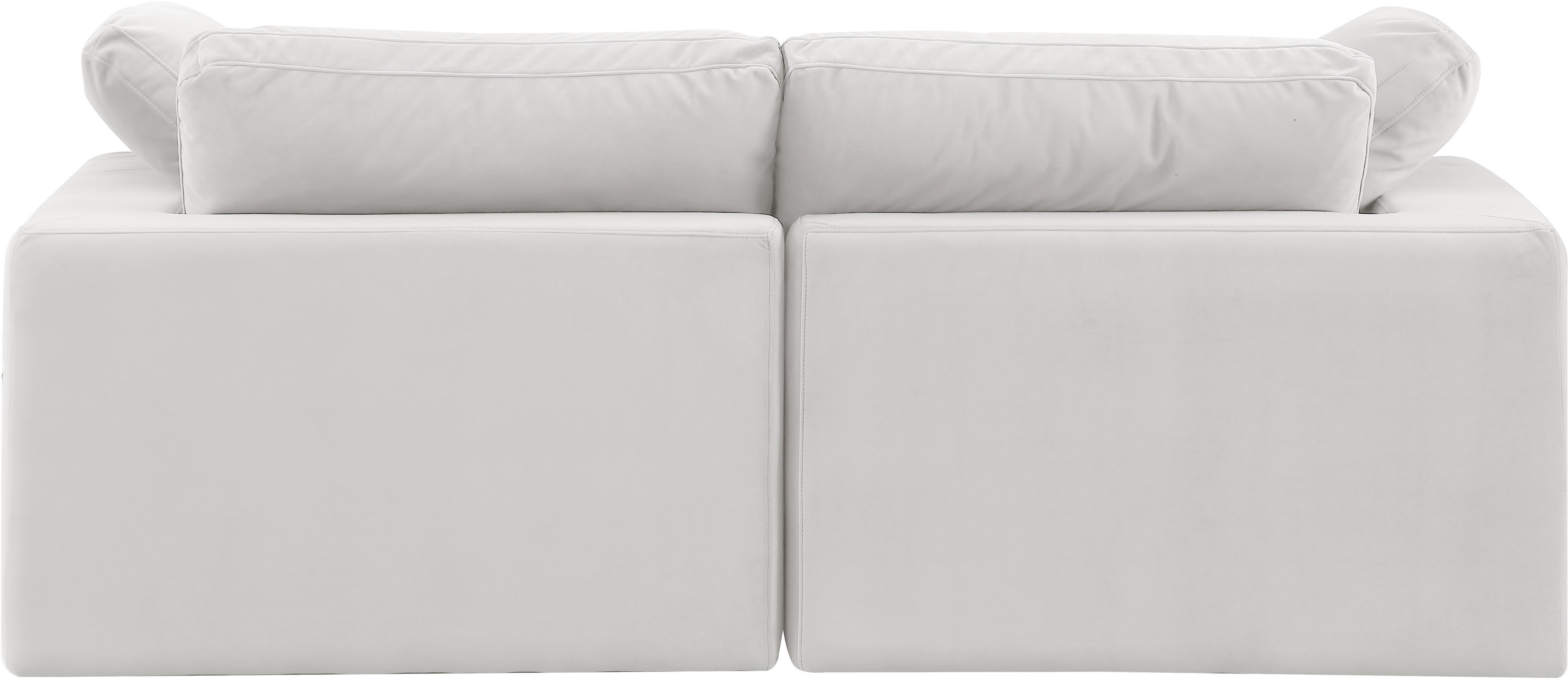 Comfy - Velvet Modular Sofa 2 Pieces - White