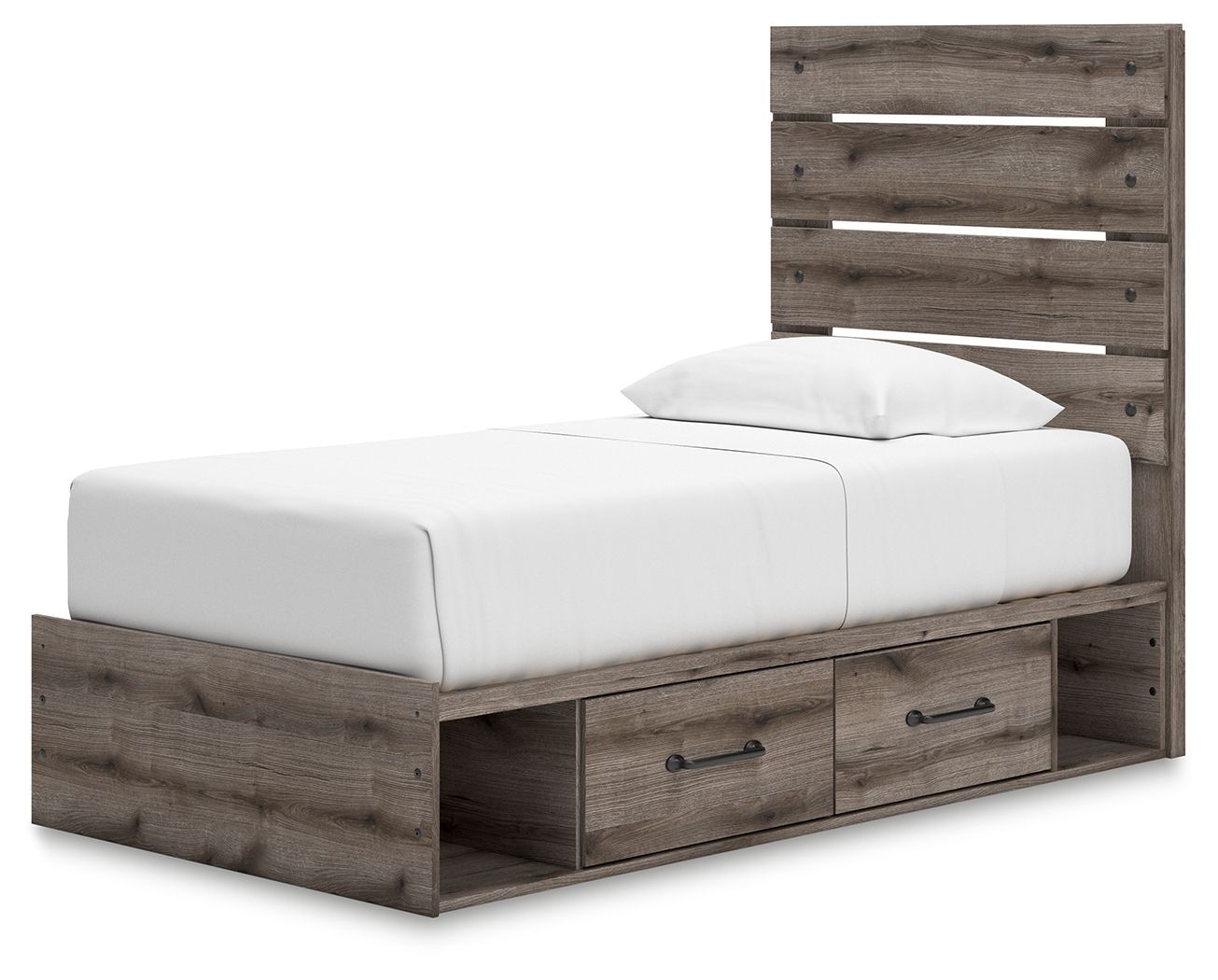Ashley Furniture Graystorm - Twin Panel Bed With Storage - Brown Gray - Image 5